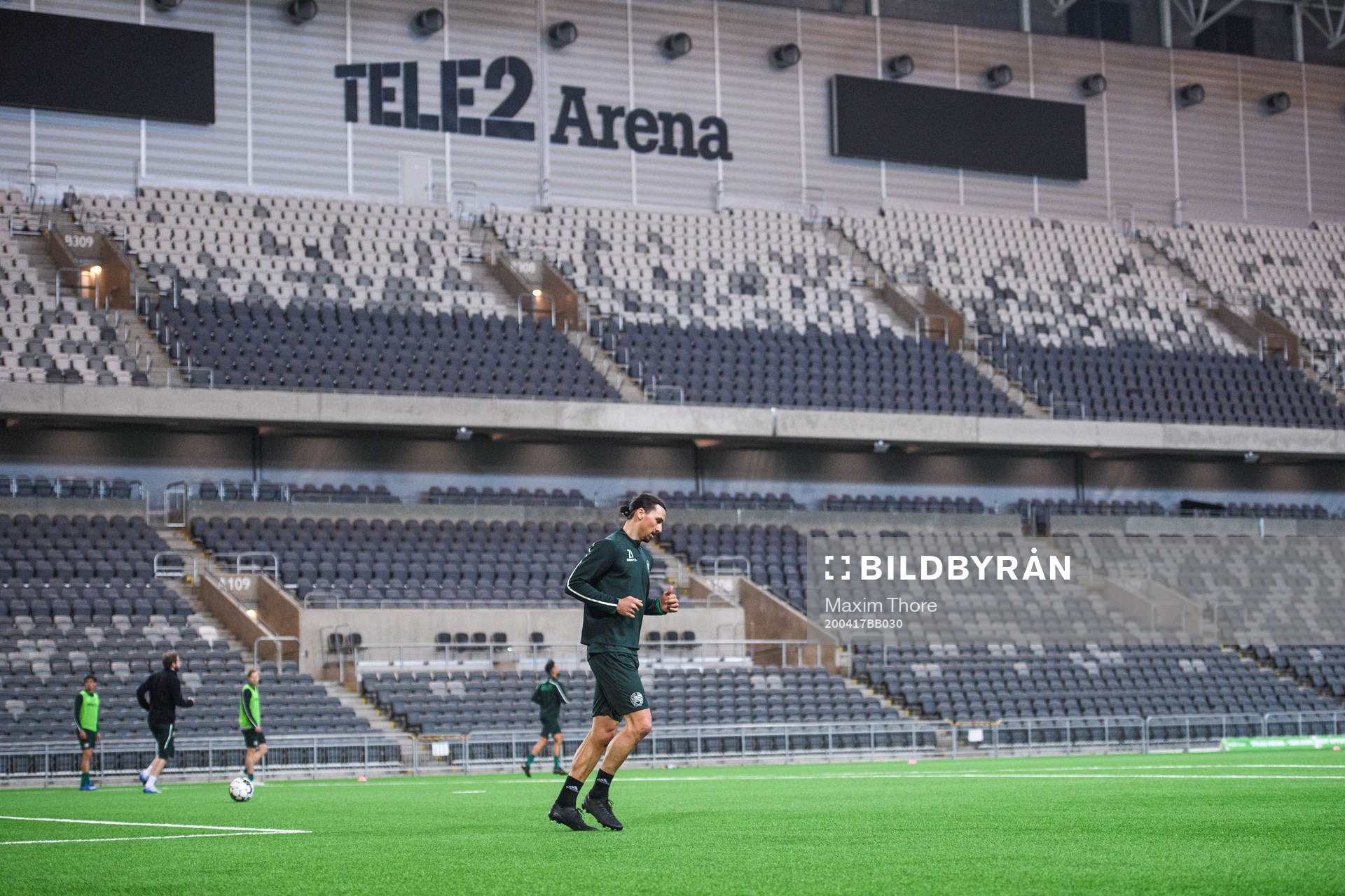 Zlatan Ibrahimovic participates in a training session with
