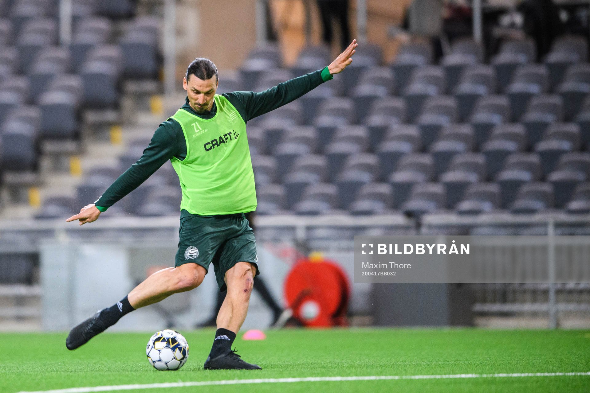 Zlatan Ibrahimovic participates in a training session with