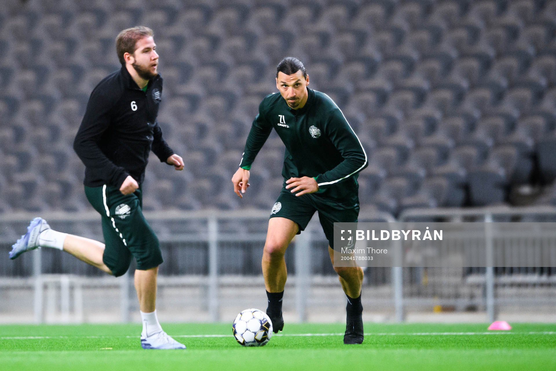 Zlatan Ibrahimovic and Darijan Bojanic participates in a