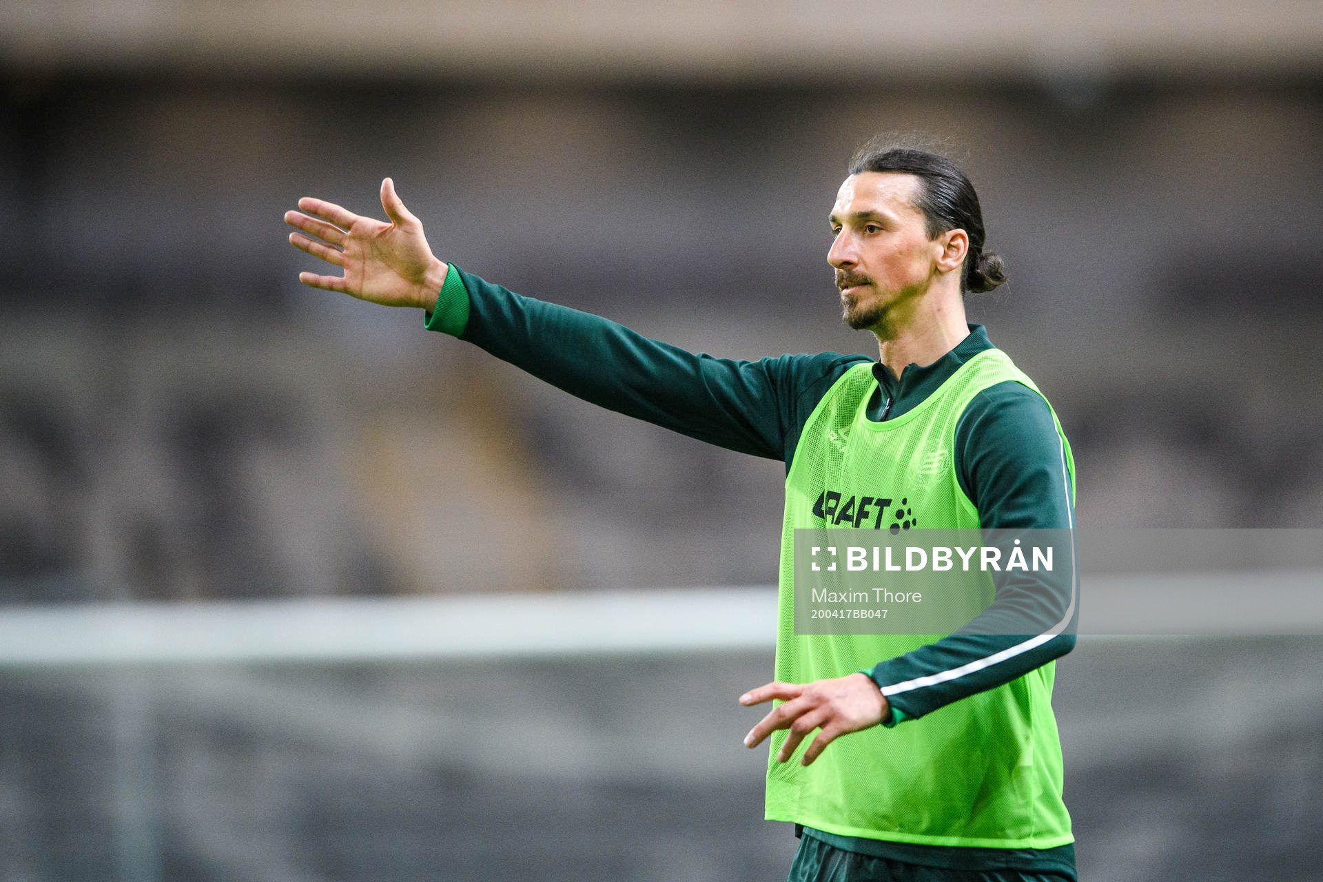 Zlatan Ibrahimovic participates in a training session with