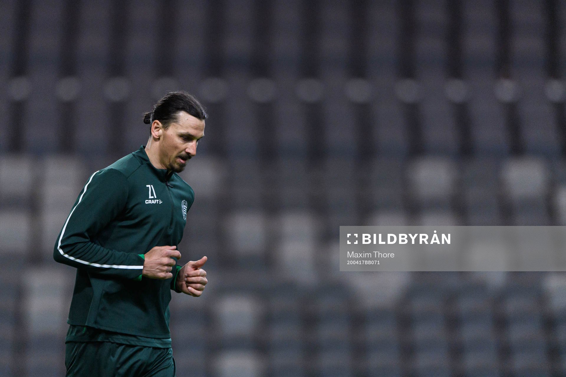 Zlatan Ibrahimovic participates in a training session with