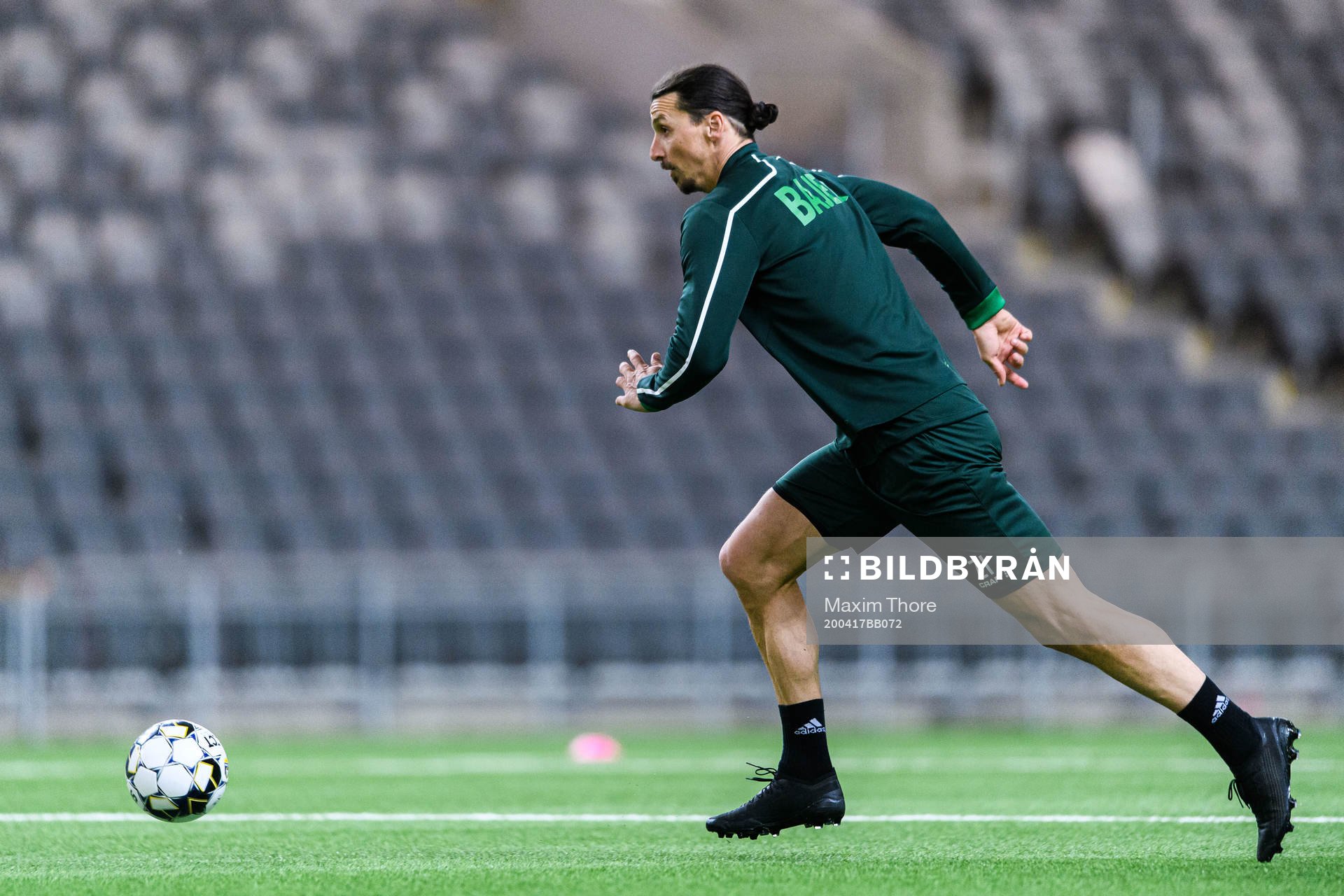 Zlatan Ibrahimovic participates in a training session with