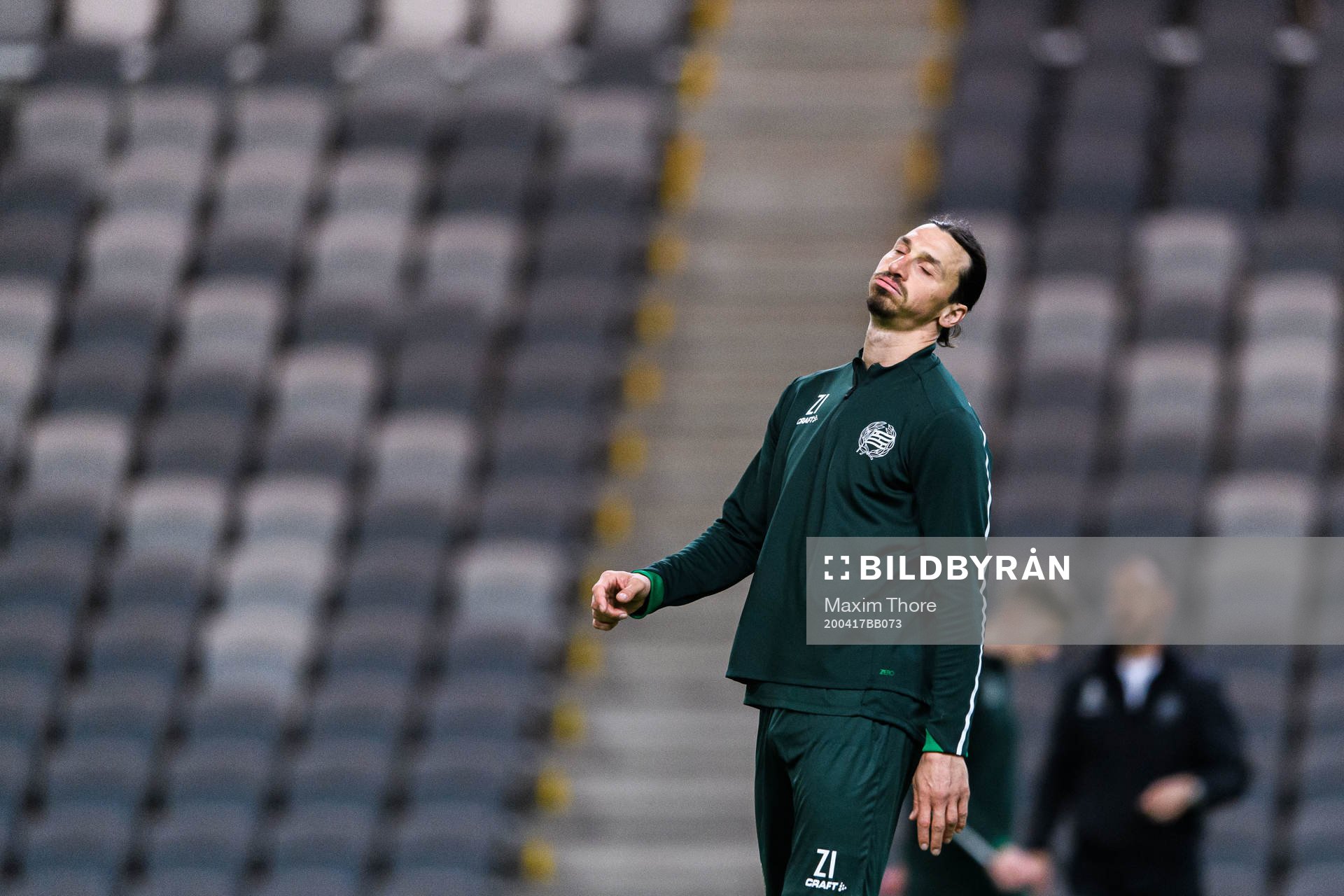 Zlatan Ibrahimovic participates in a training session with