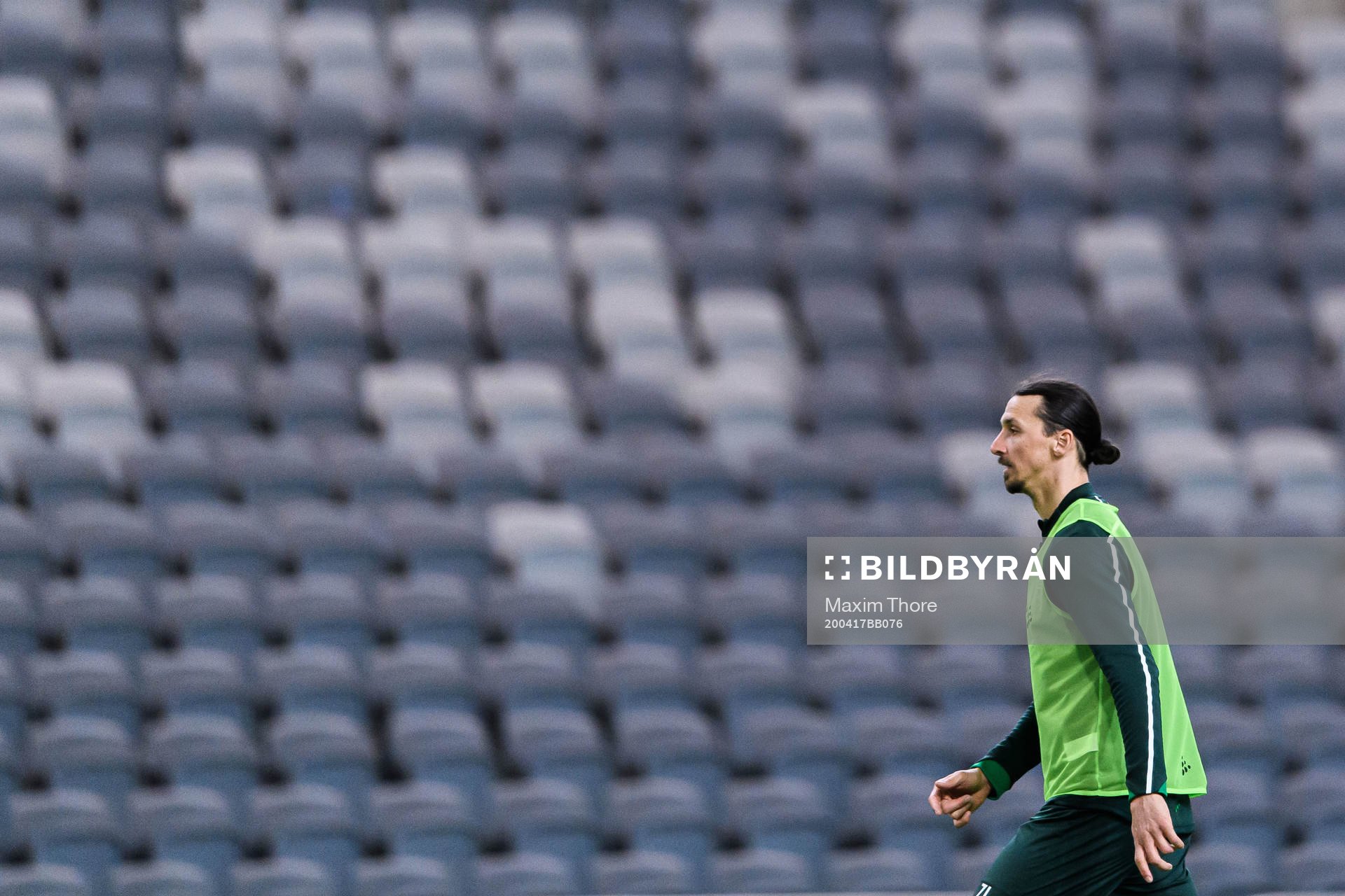 Zlatan Ibrahimovic participates in a training session with