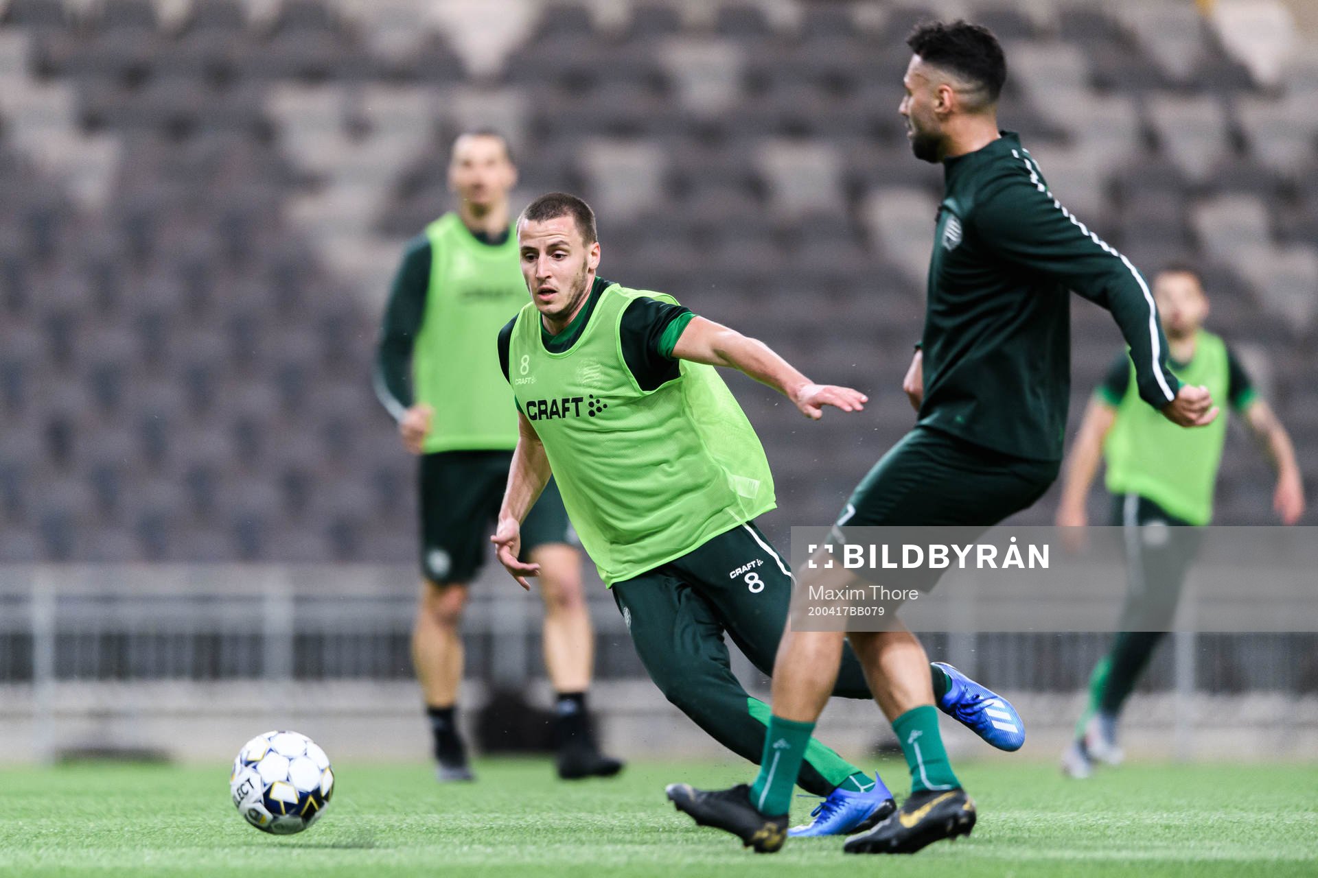 Jeppe Andersen participates in a training session with