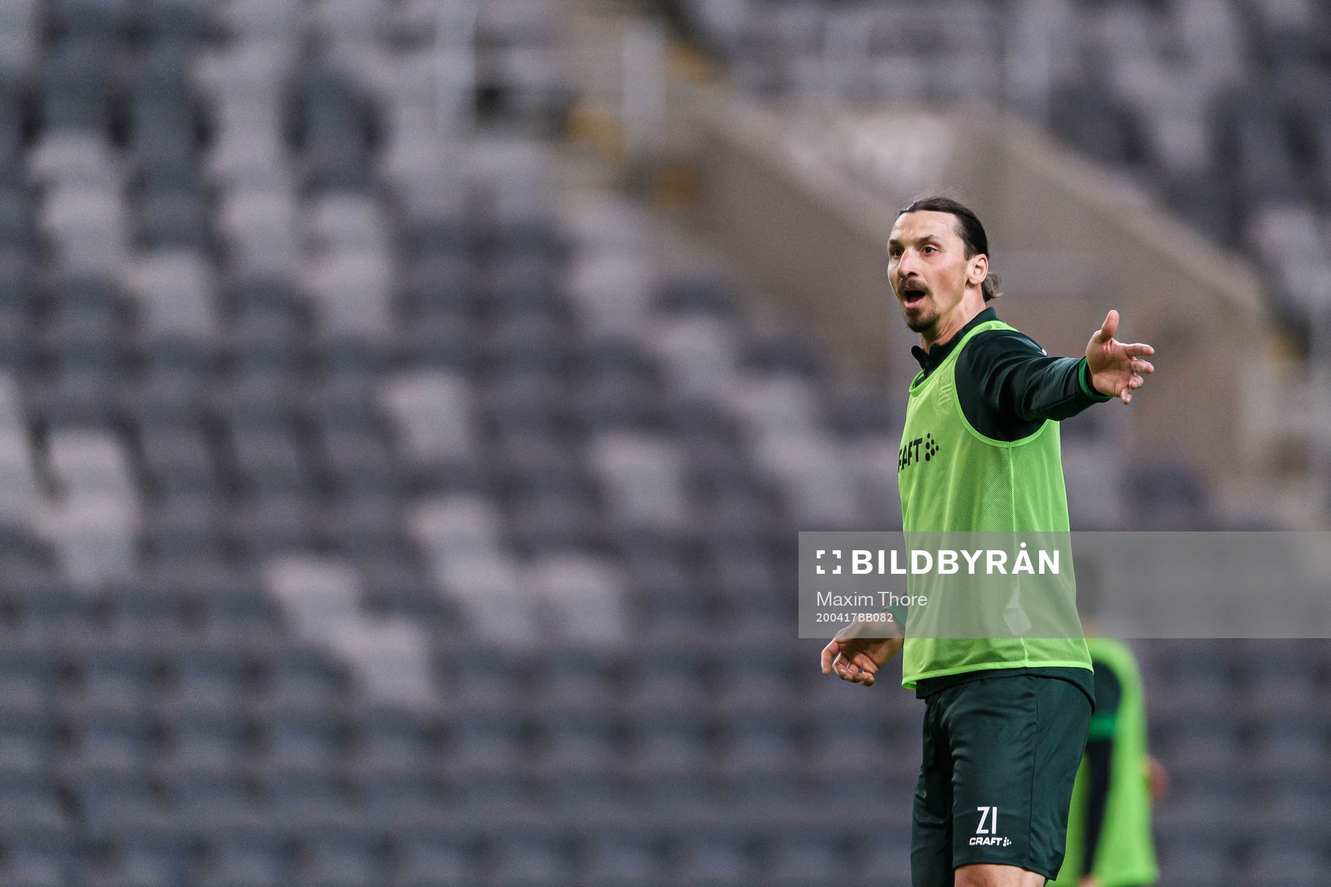 Zlatan Ibrahimovic participates in a training session with
