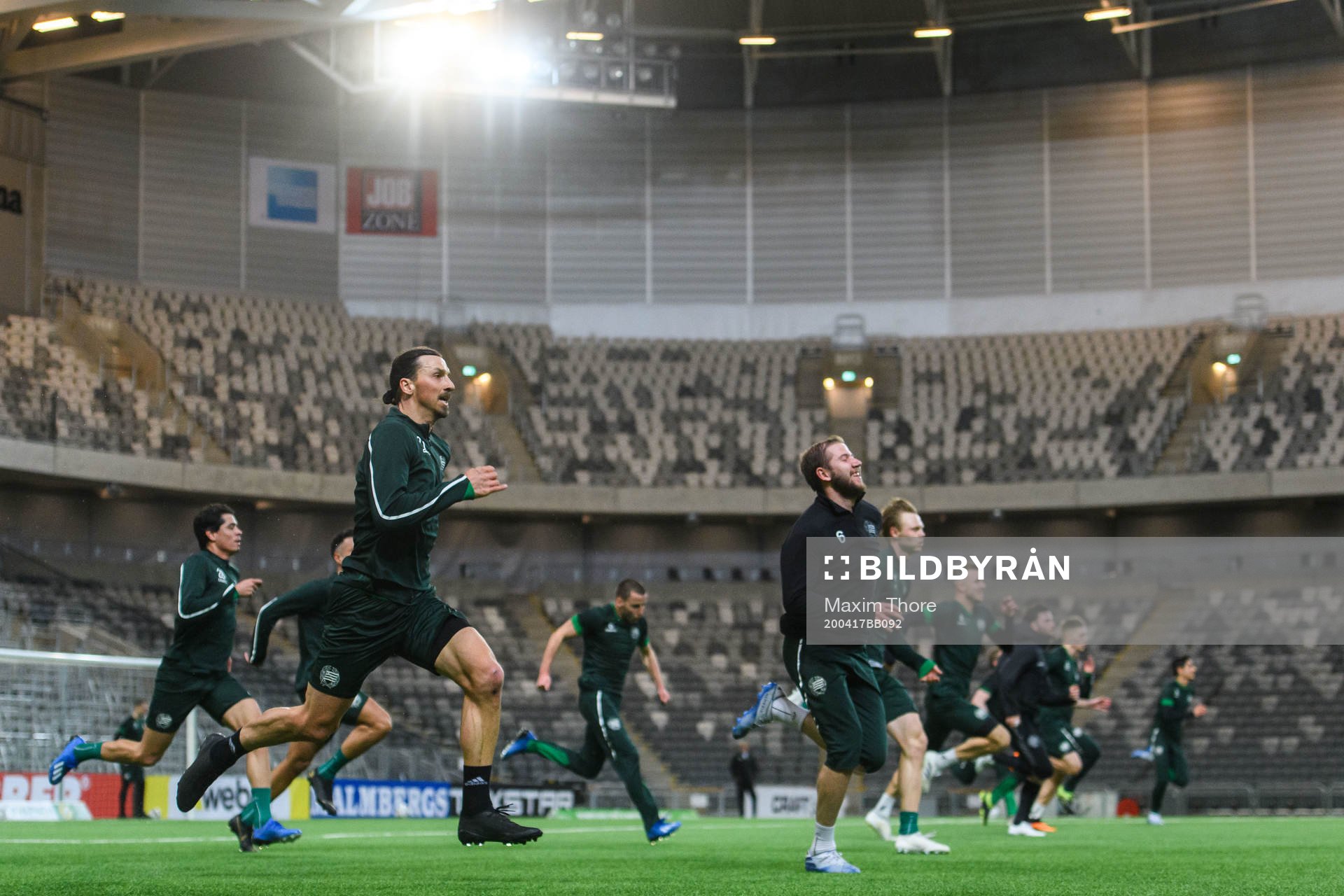 Zlatan Ibrahimovic participates in a training session with
