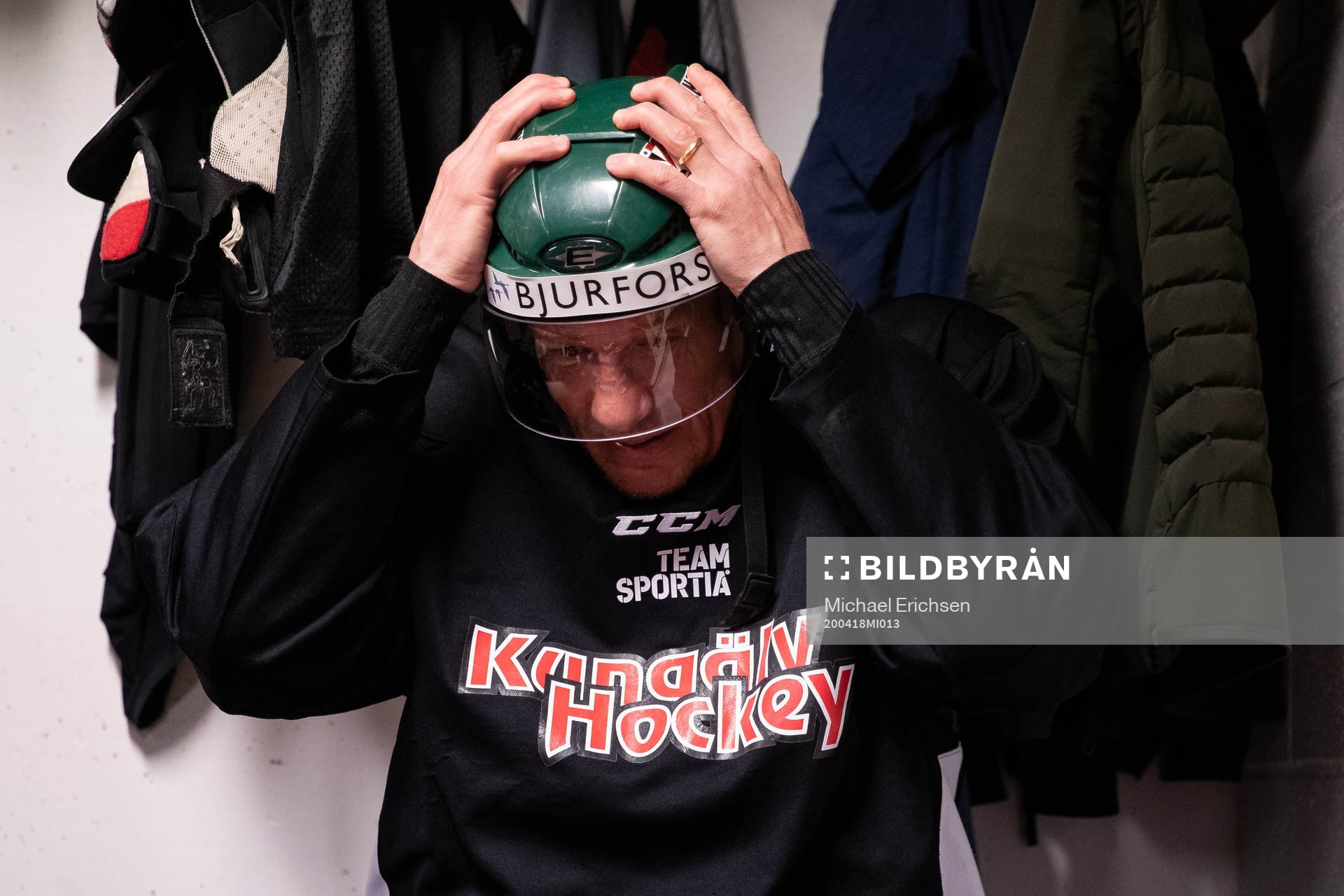 Niklas Andersson innan en träning i ishockey