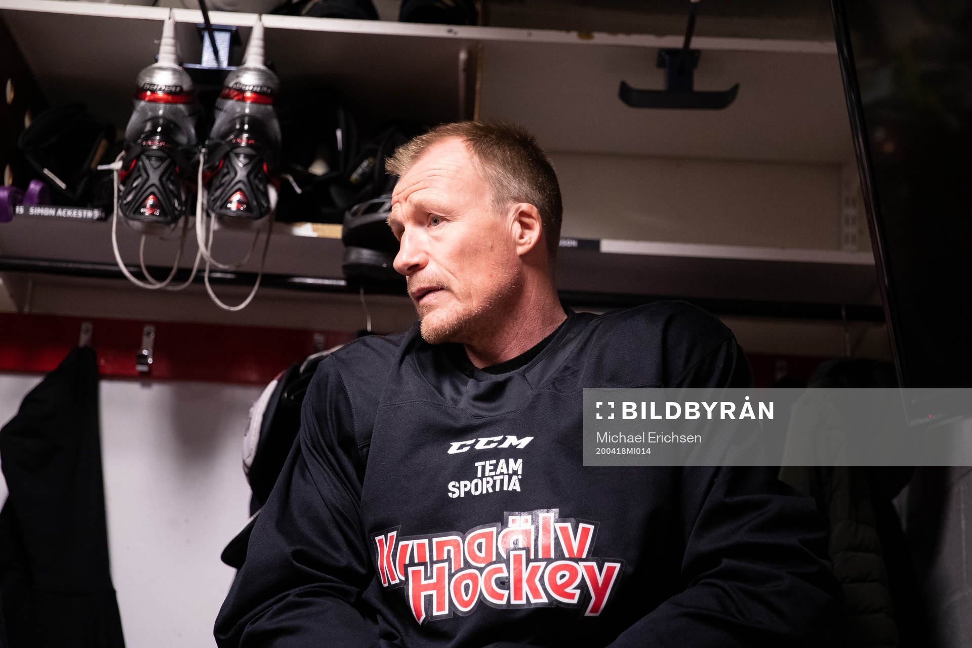 Niklas Andersson innan en träning i ishockey