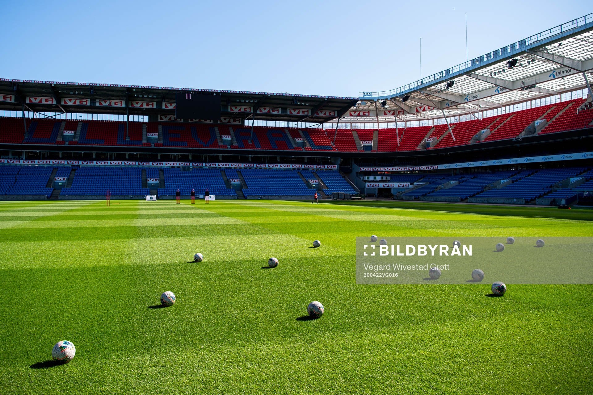 General view of footballs at Ullevaal Stadion