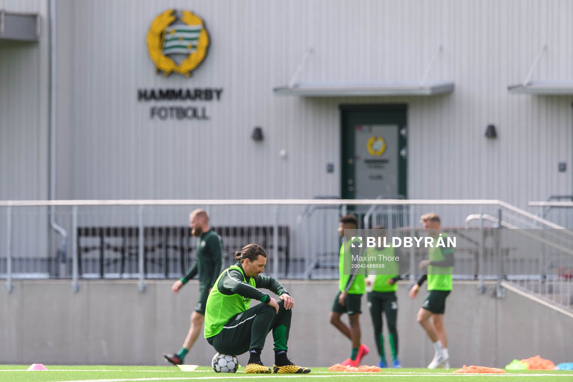 Zlatan Ibrahimovic participates in a training session with