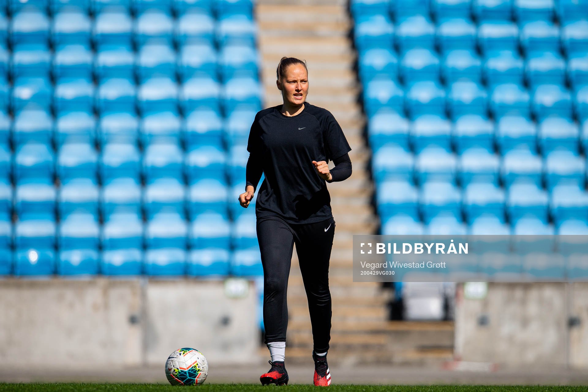Goalkeeper Aurora Mikalsen of the Norwegian national