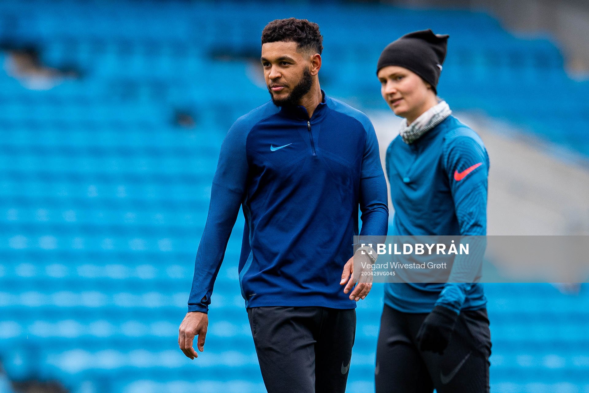 Joshua King and Caroline Graham Hansen of the Norwegian