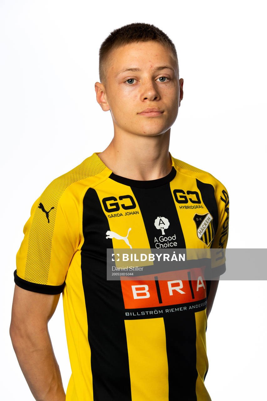 Oskar Ruuska, Häcken P17, poserar för ett porträtt den 18 maj 2020 i Göteborg.