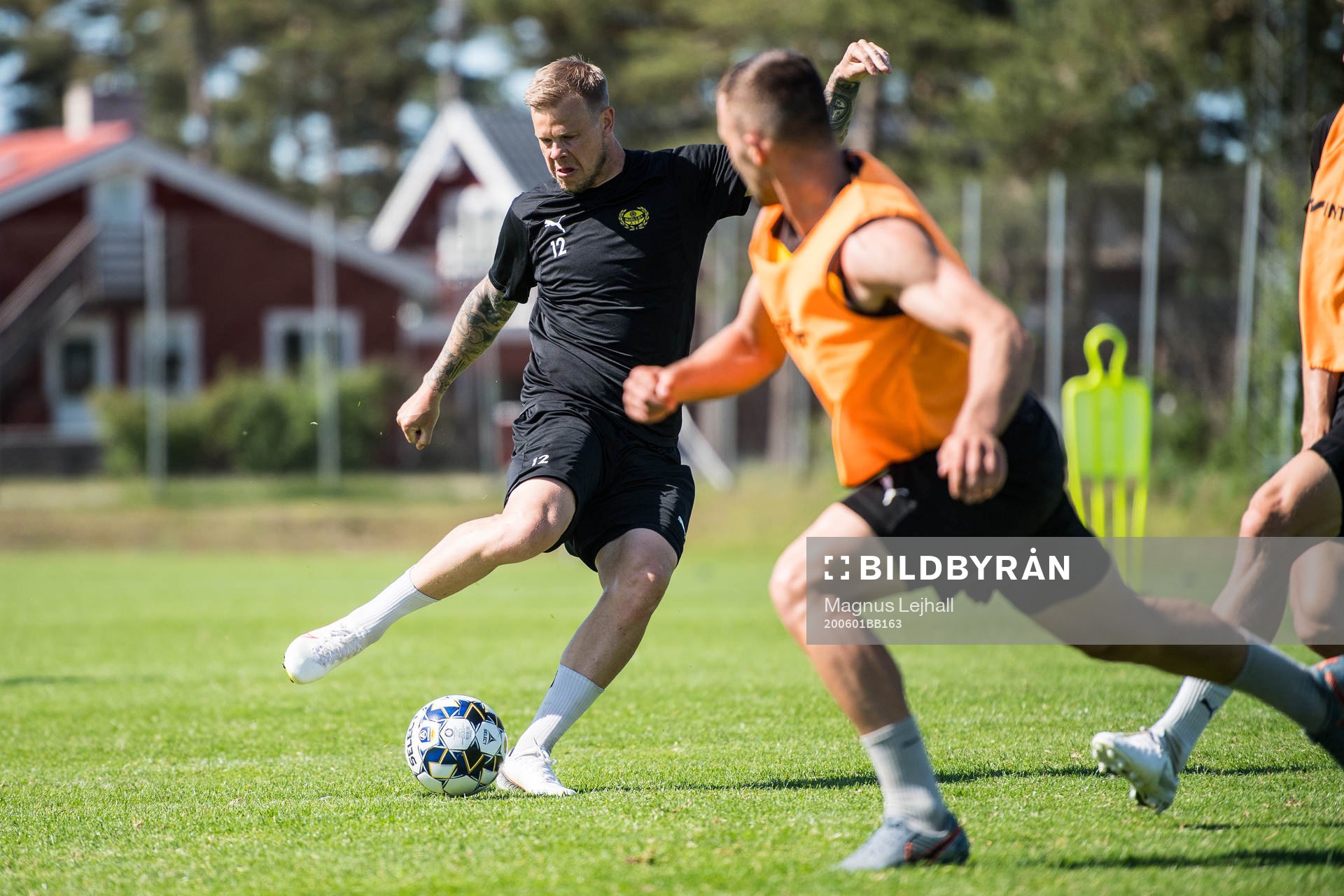 Mjällbys David Lofqvist under en träning med det allsvenska fotbollslaget Mjällby den 1 juni 2020 i Mjällby.