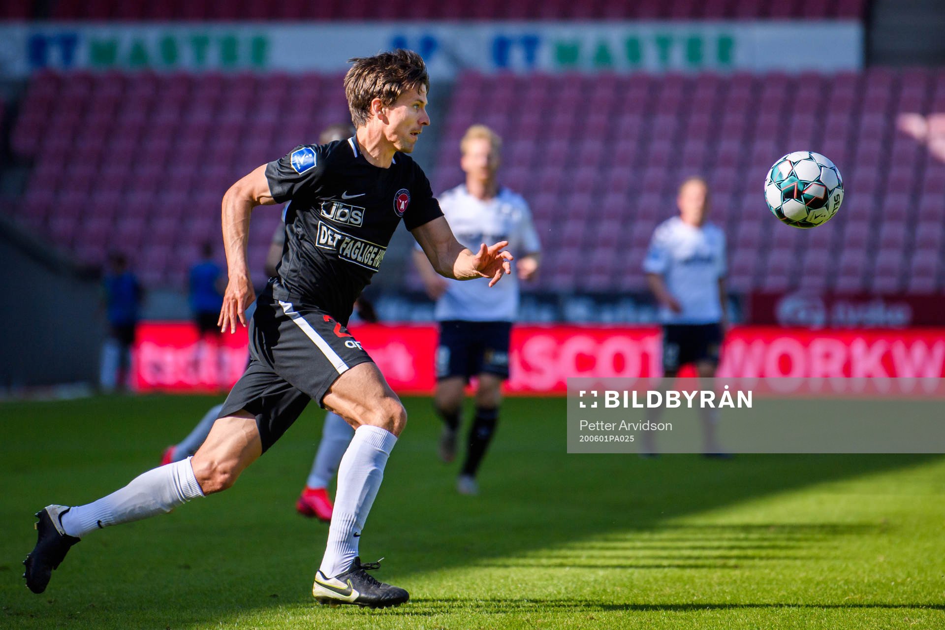 Lasse Vibe of Midtjylland during the Danish Superliga match between FC Midtjylland and AC Horsens on July 1, 2020 in Herning.