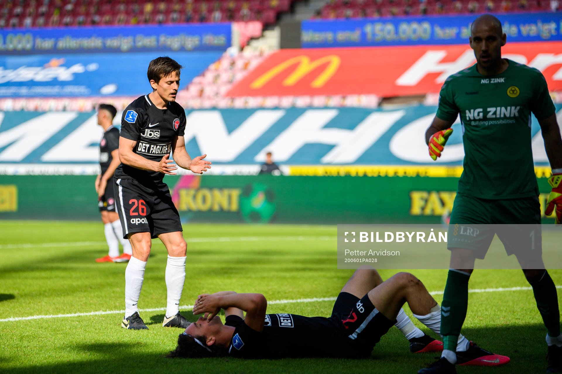 Lasse Vibe of Midtjylland looks dejected