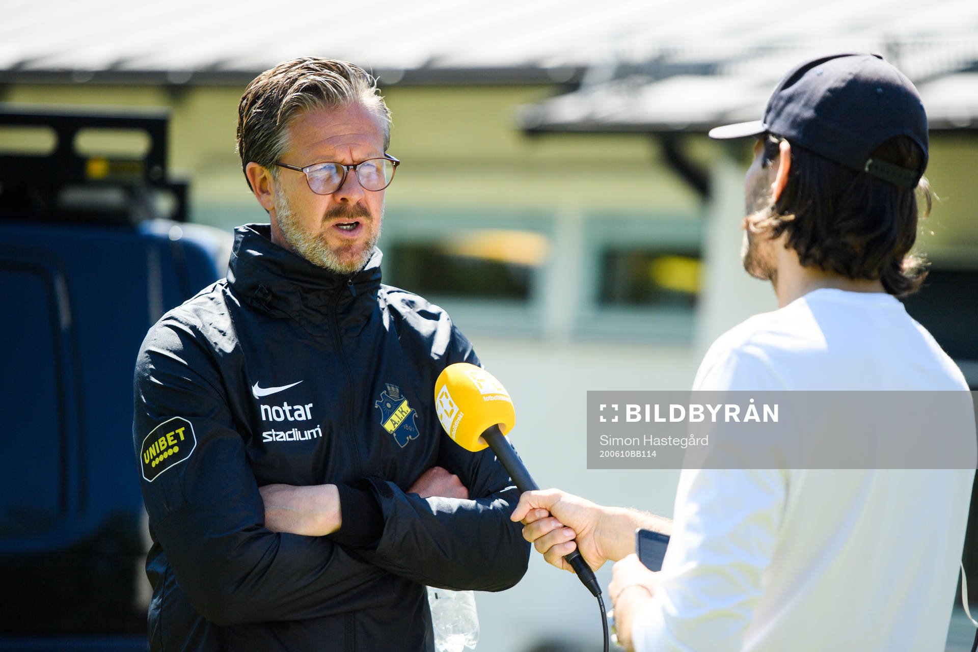 AIK:s tränare Rikard Norling intervjuas efter en träning med AIK den 10 juni 2020 i Stockholm.