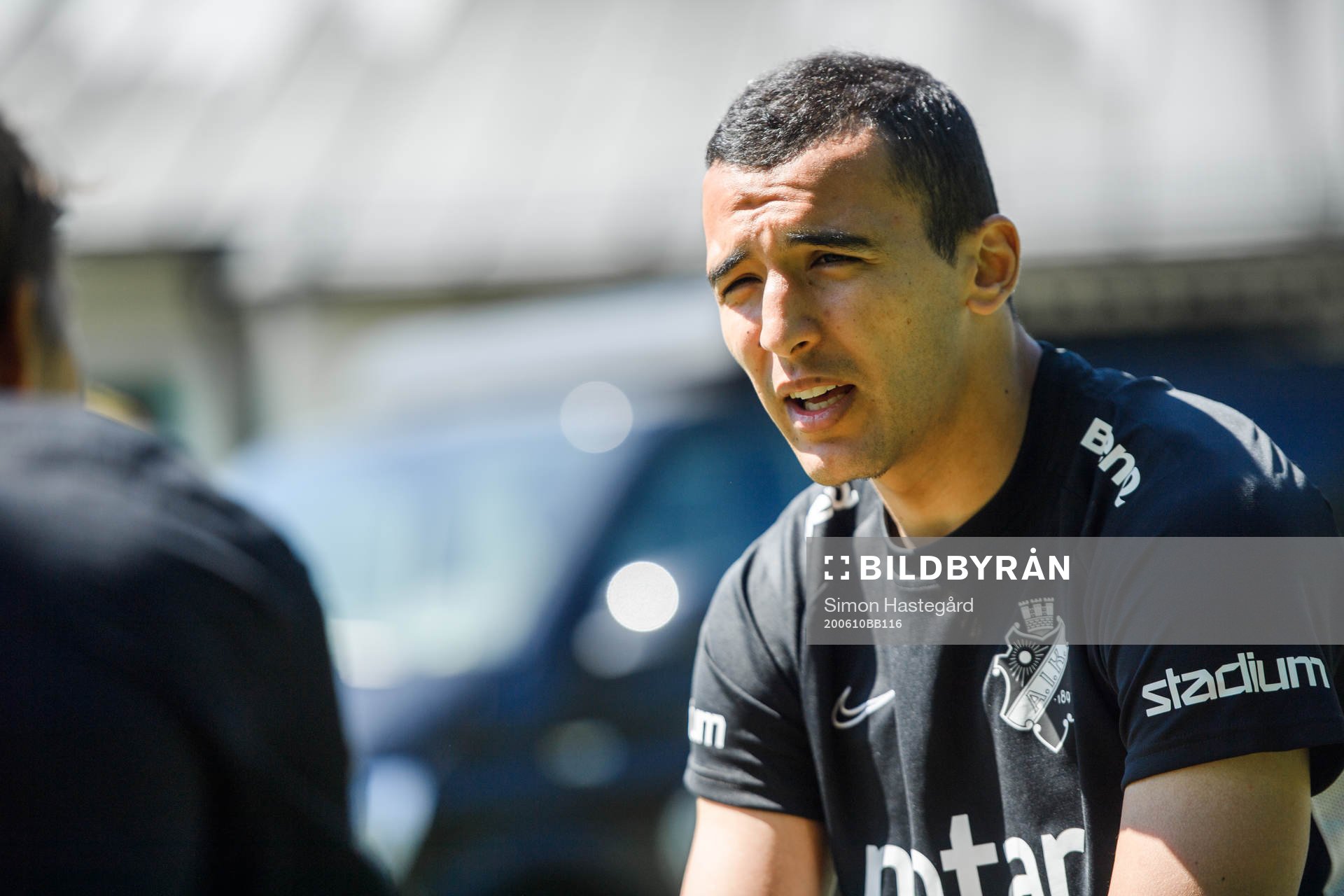 Nabil Bahoui intervjuas efter en träning med AIK den 10 juni 2020 i Stockholm.