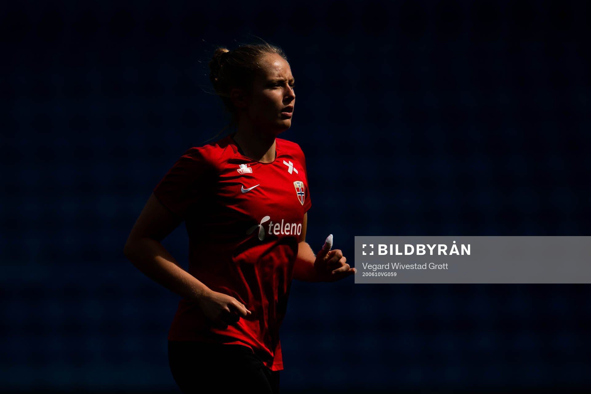 Goalkeeper Aurora Mikalsen of the Norwegian national