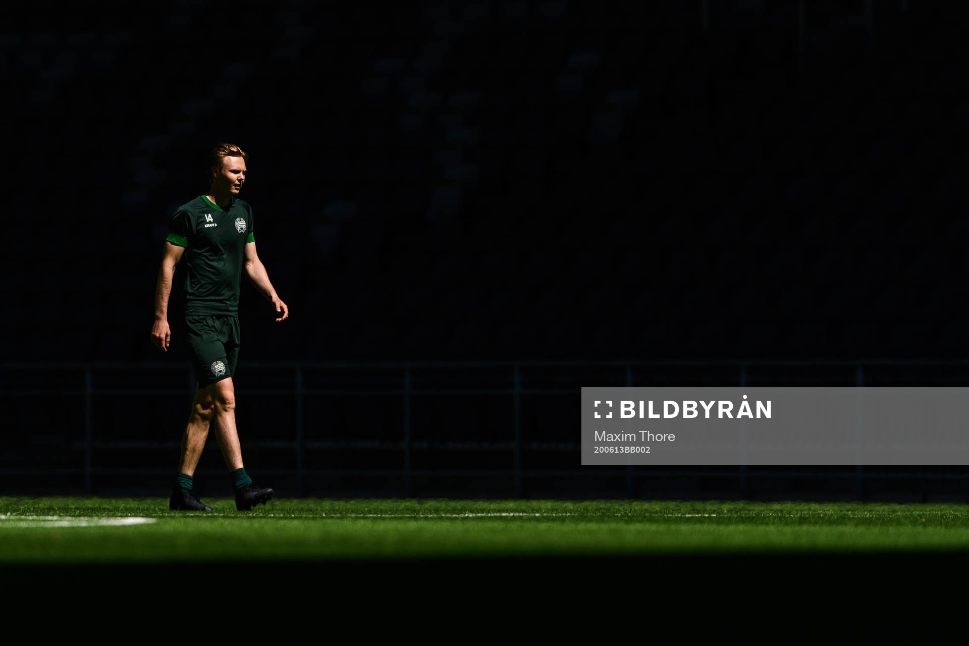 Tim Söderström under en träning med Hammarby den 13 juni 2020 i Stockholm.