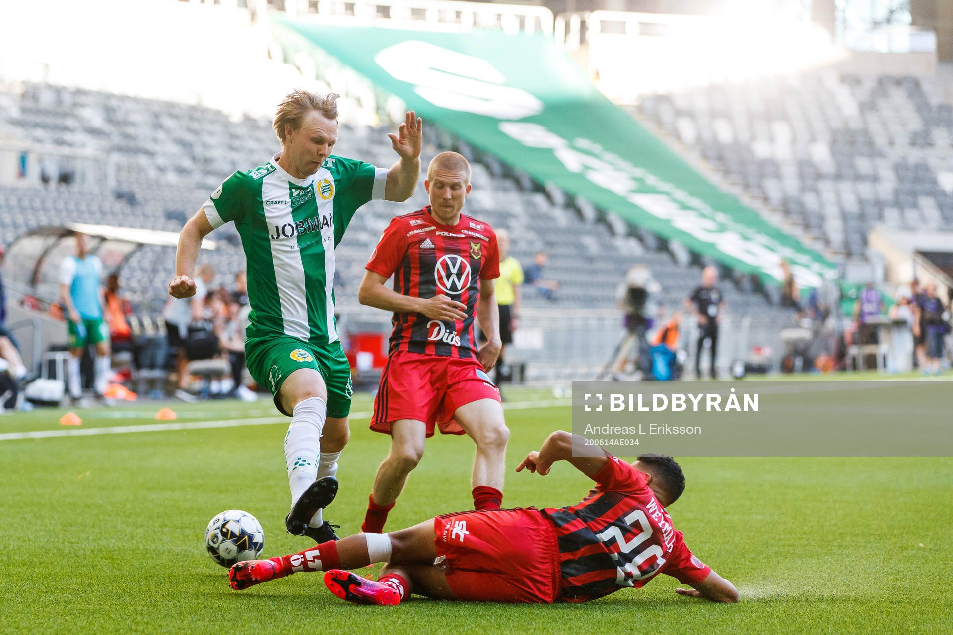 Hammarbys Tim Söderström mot Östersunds Simon Kroon och