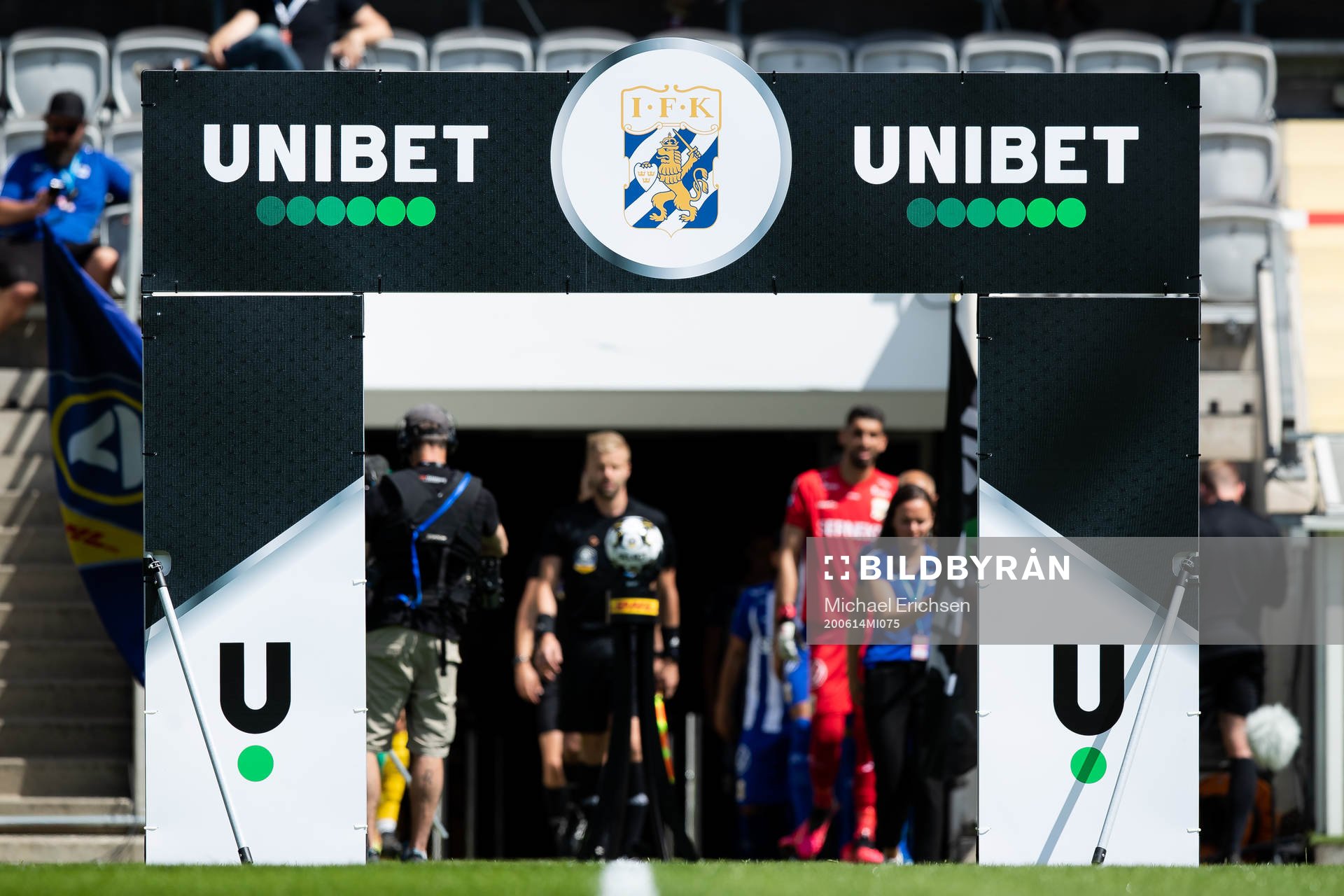 En Unibet portal innan fotbollsmatchen i Allsvenskan mellan IFK Göteborg och Elfsborg den 14 juni 2020 i Göteborg.