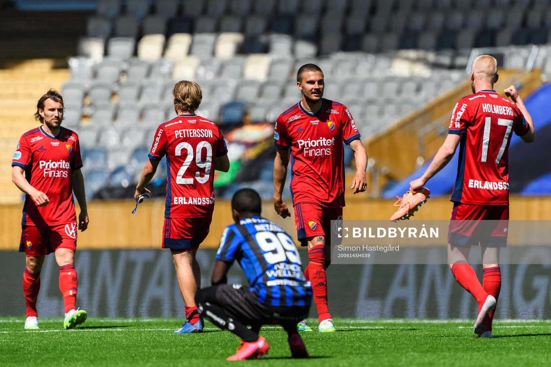 Djurgårdens Kevin Walker, Oscar Pettersson, Erik Berg och