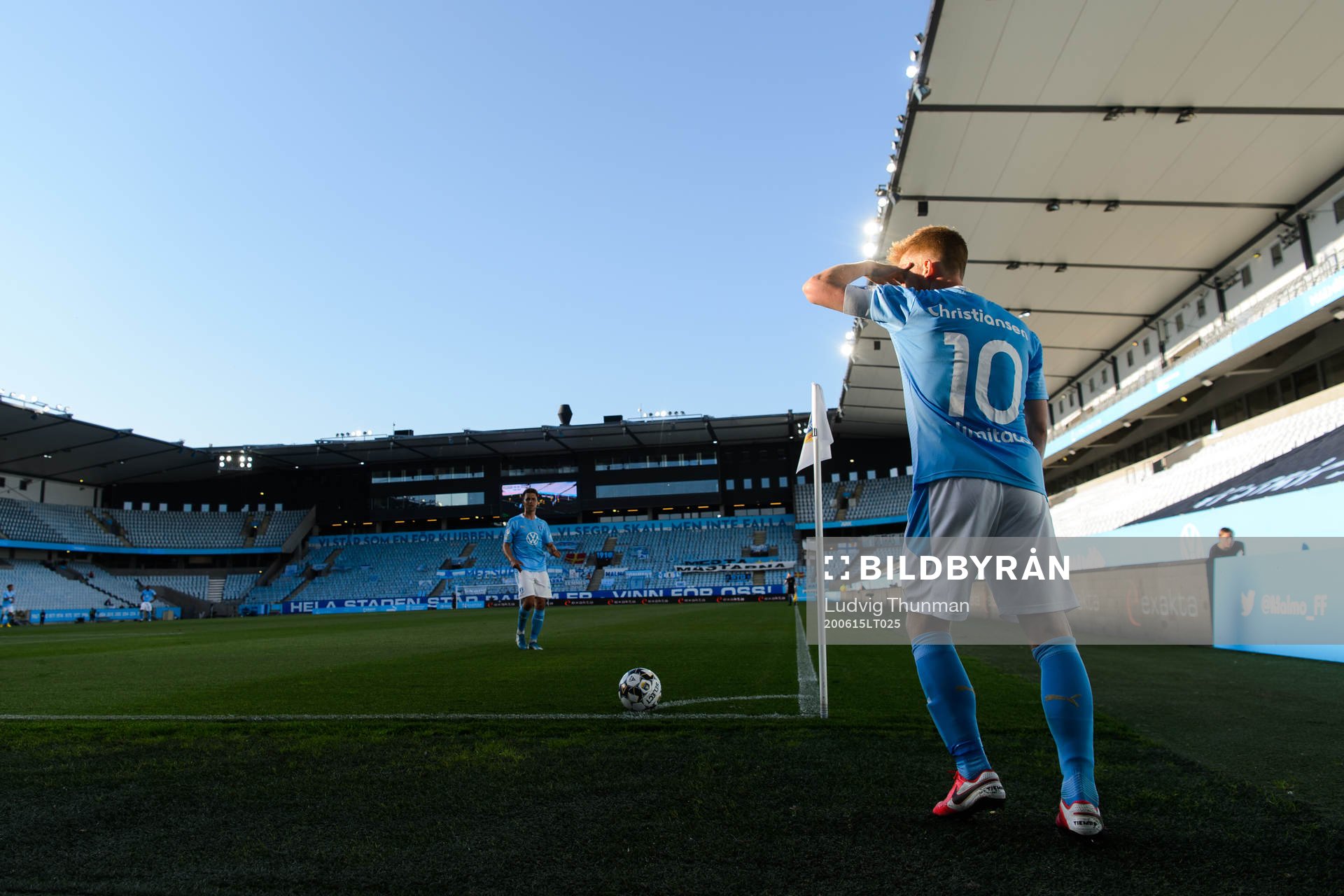 Malmö FFs Anders Christiansen med en hörna