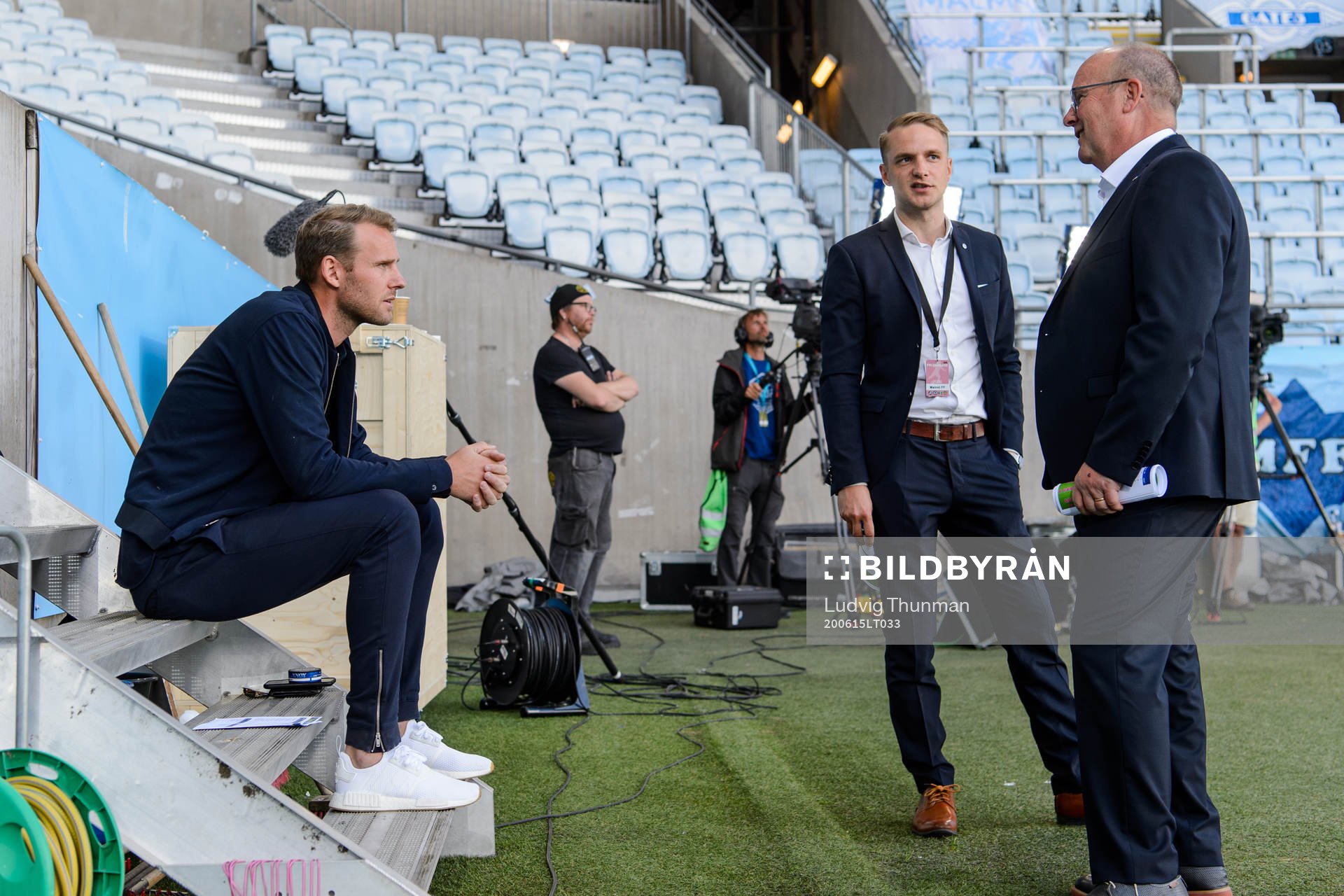 Malmö FFs Ola Toivonen och tillförordnad presschef Anton