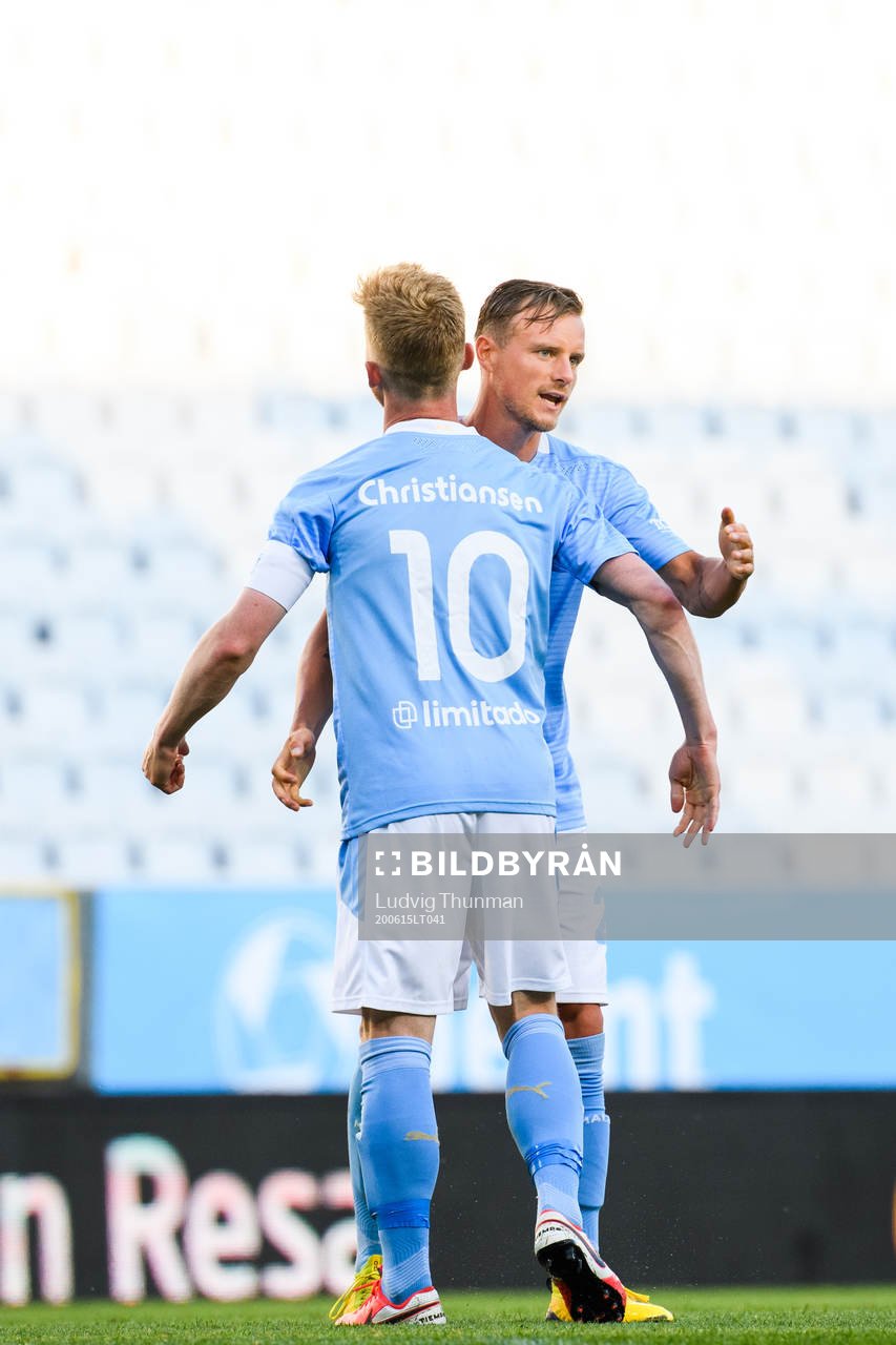 Malmö FFs Anders Christiansen och Eric Larsson jublar