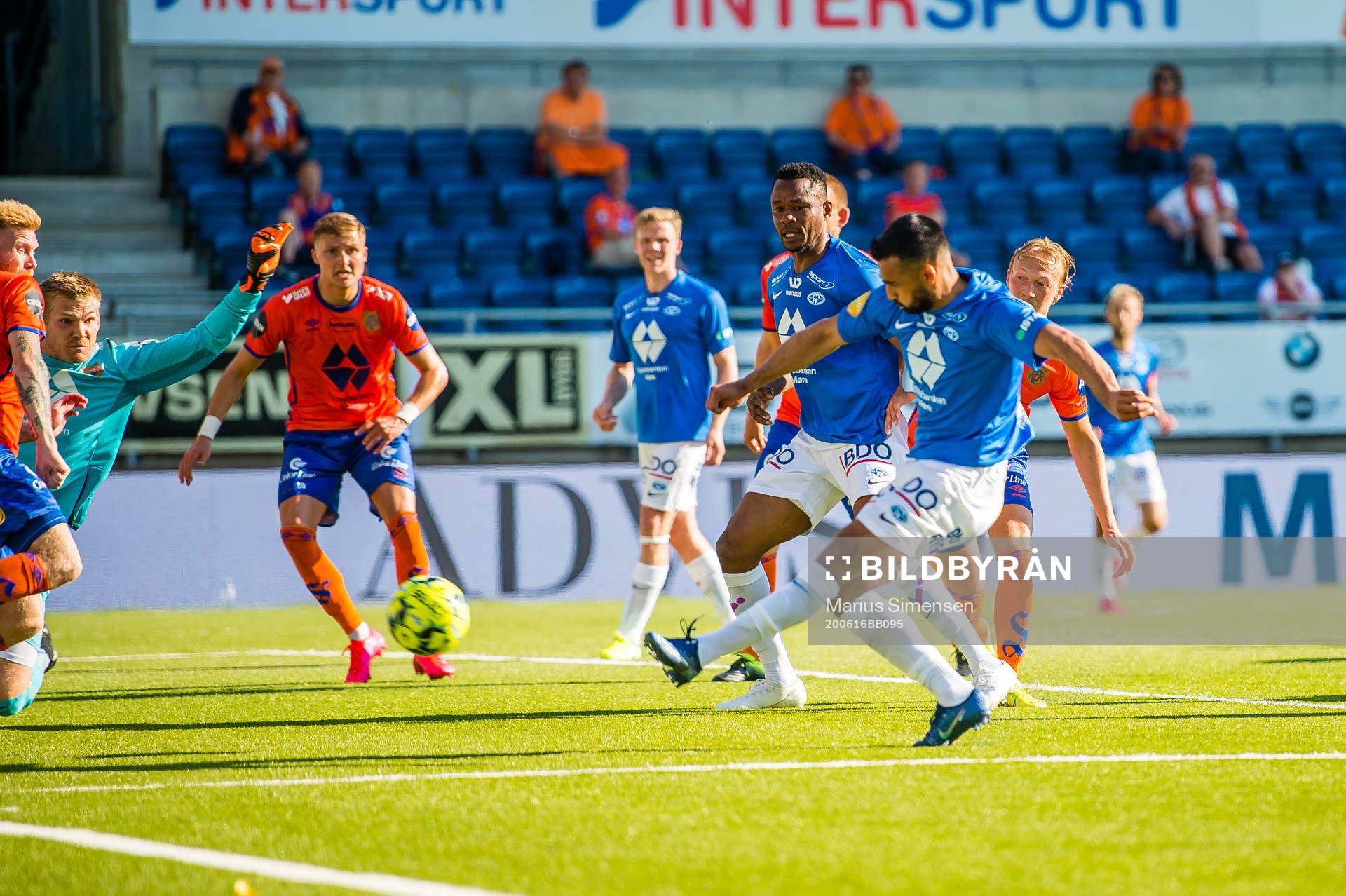 Etzaz Muzafar Hussain of Molde scores the 1-2 goal