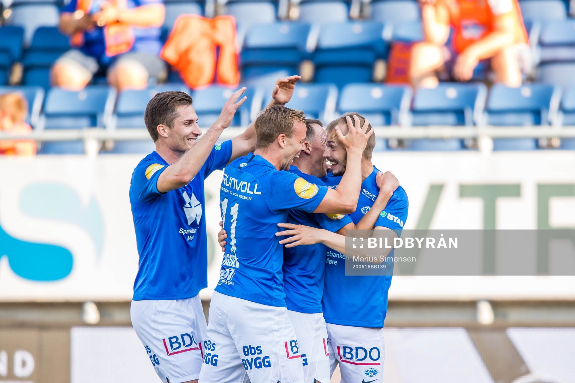 Eirik Hestad of Molde celebrates