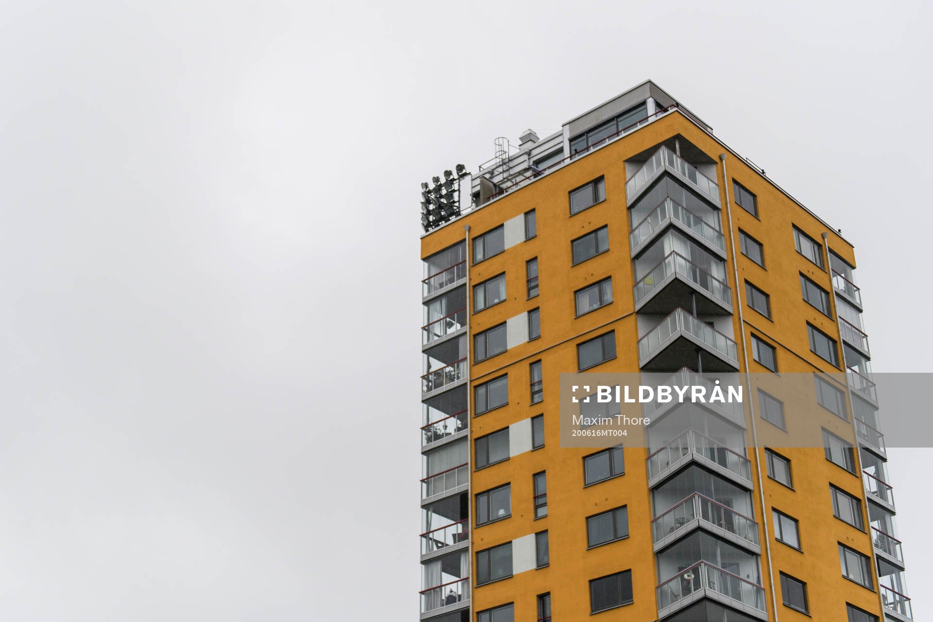 Exteriör på ett av tornen på Tunavallen