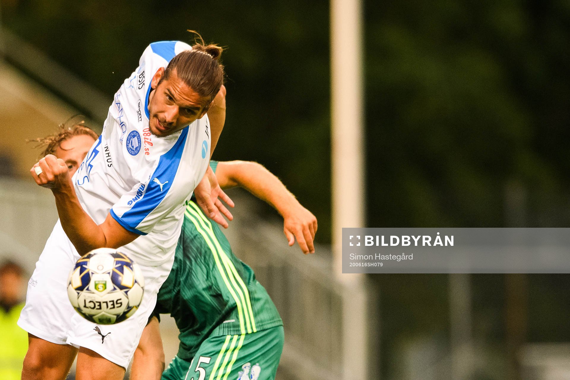 Akropolis Nikola Vasic under fotbollsmatchen i Superettan  mellan Akropolis och Dalkurd den 16 juni 2020 i Stockholm.