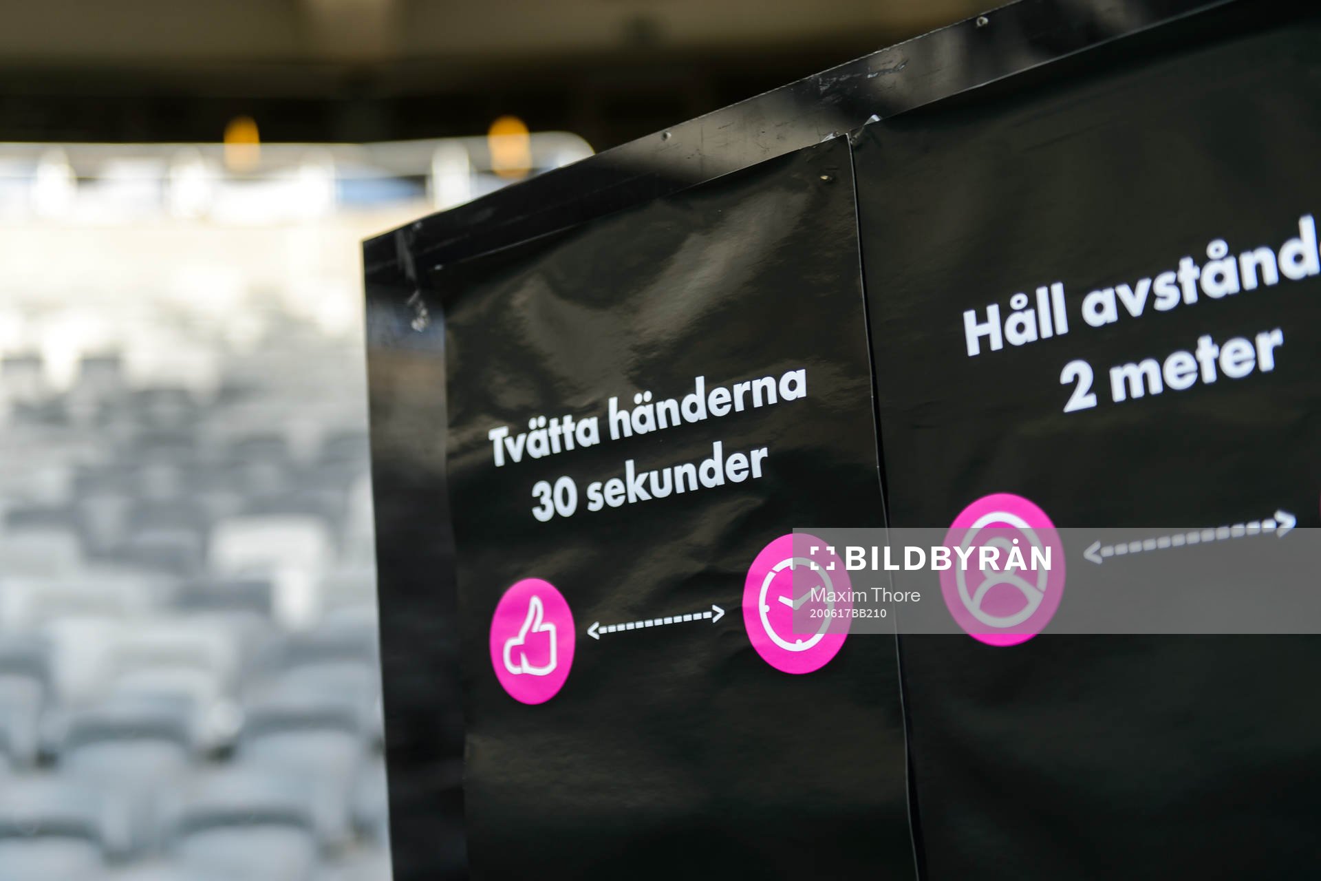 En skylt som informerar om handhygien