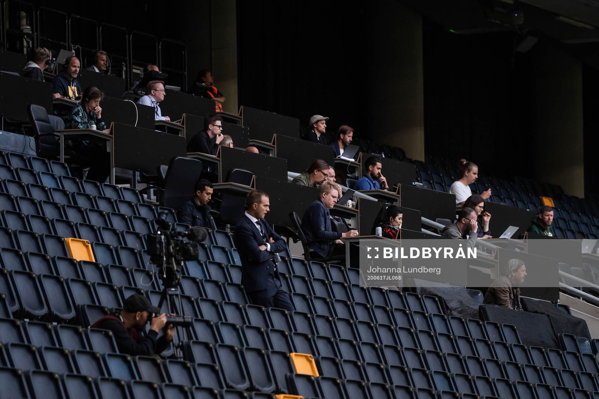 En pressläktare på Friends arena