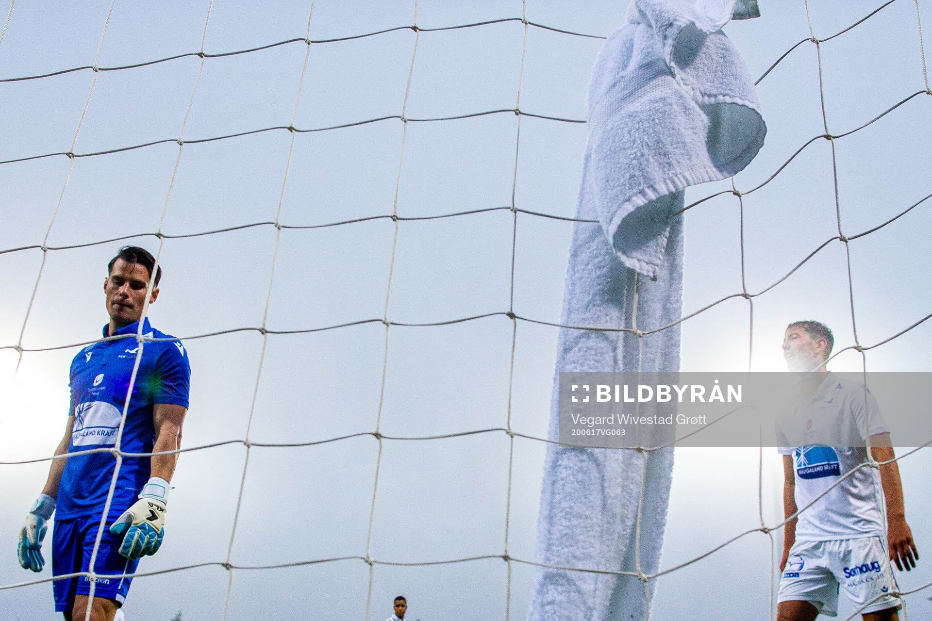 Goalkeeper Helge Sandvik and Fredrik Pallesen Knudsen of