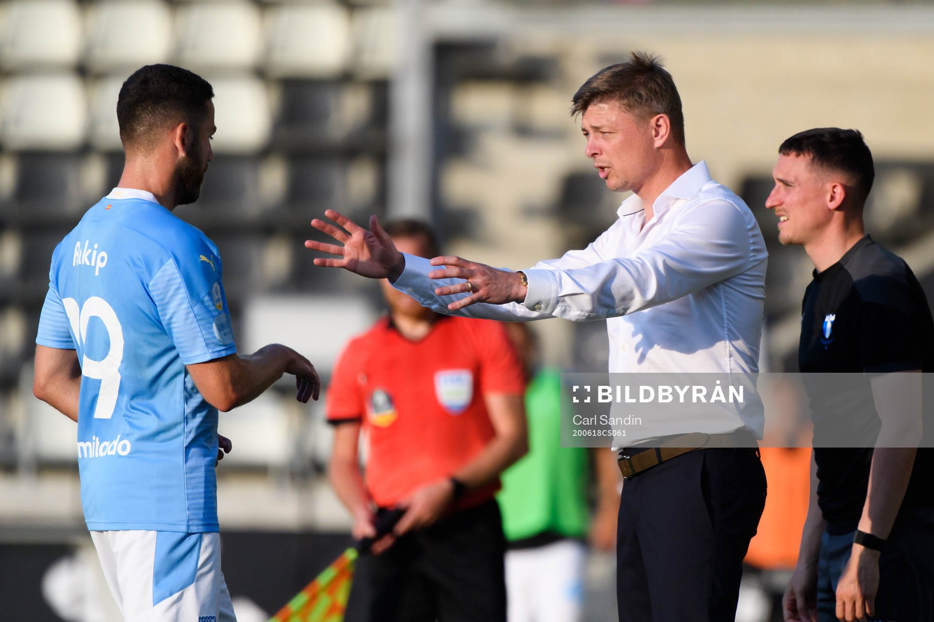 Malmö FFs Erdal Rakip och tränare Jon Dahl Tomasson