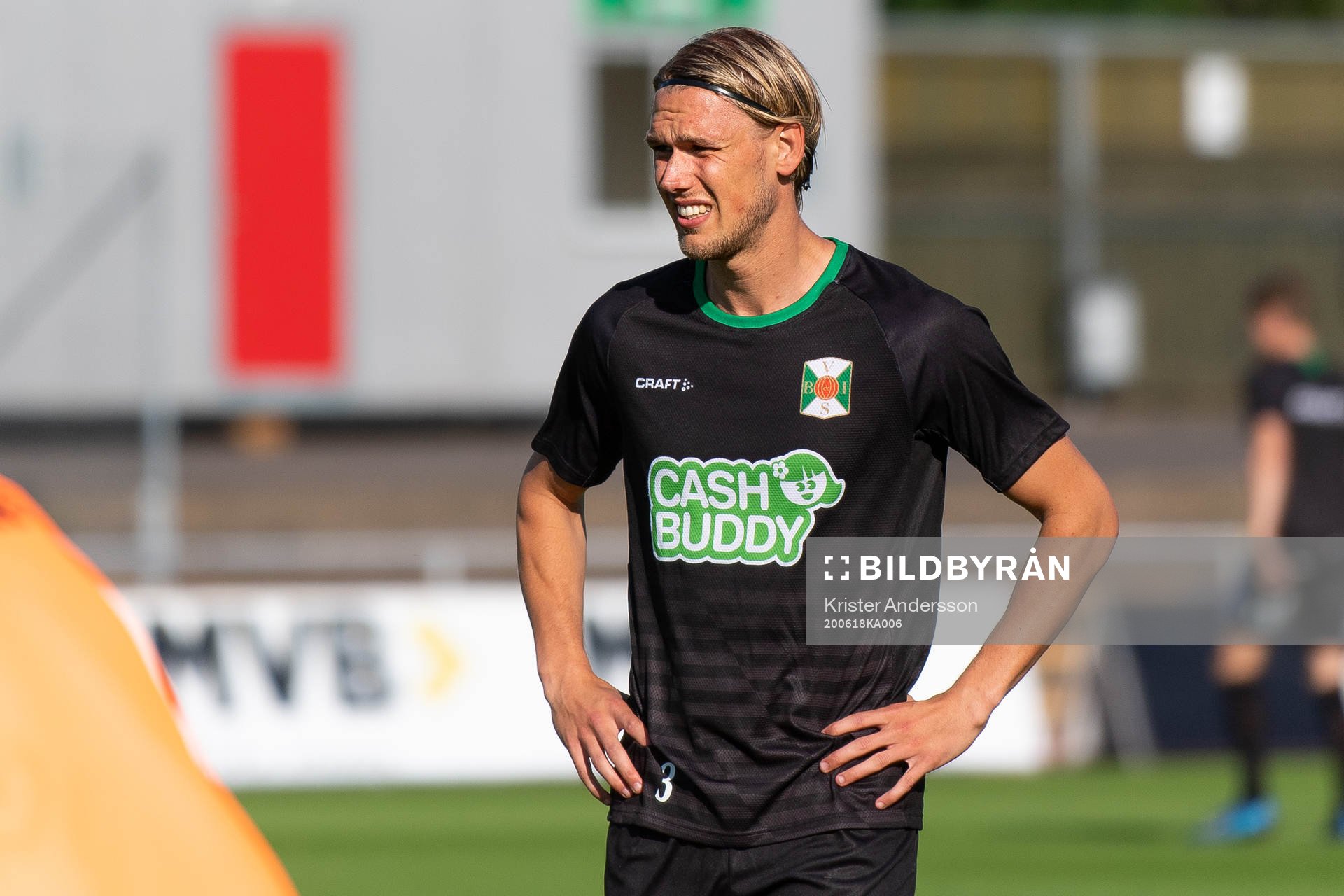 Varbergs Hampus Zachrisson före fotbollsmatchen i