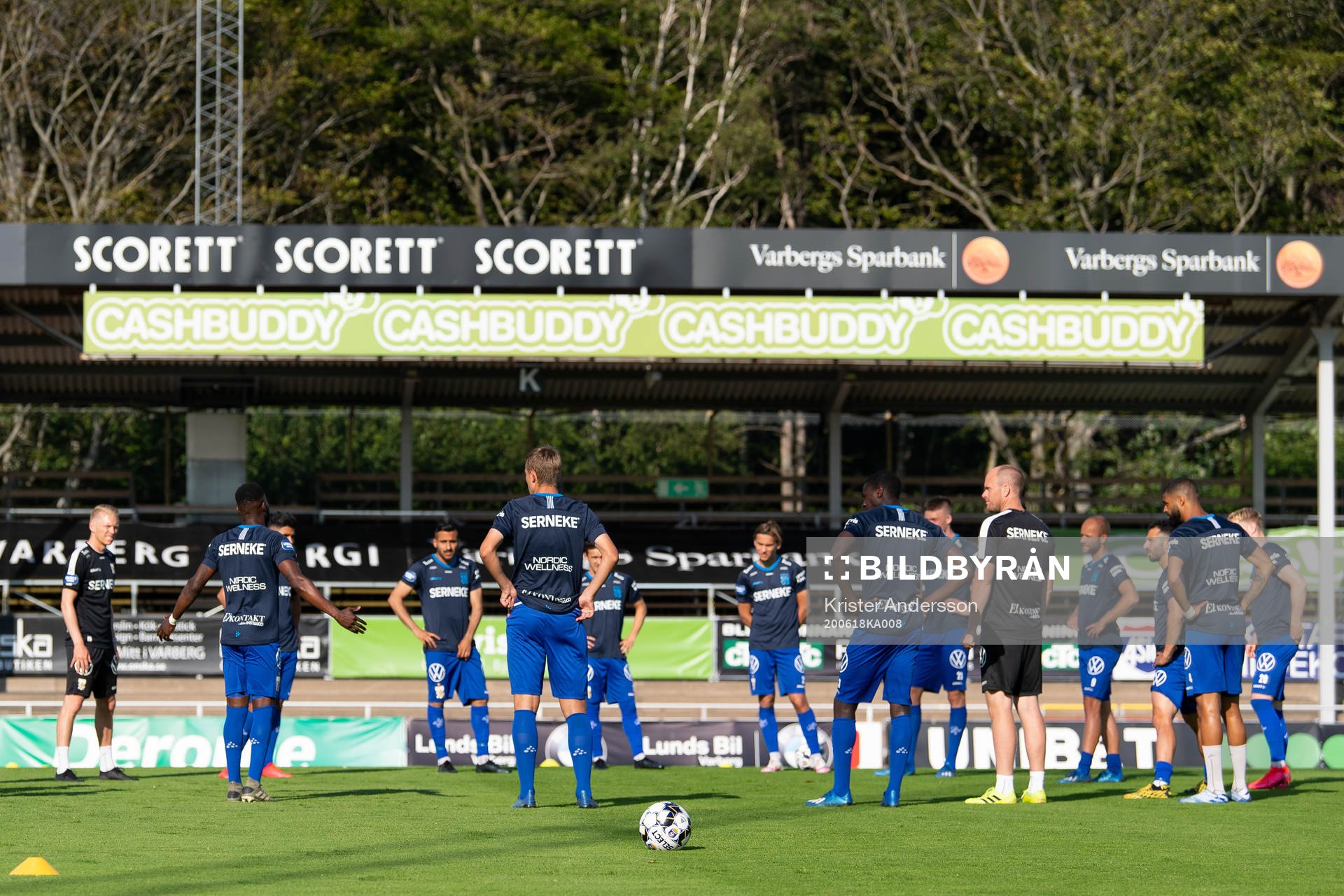 IFK Göteborgs spelare före fotbollsmatchen i Allsvenskan