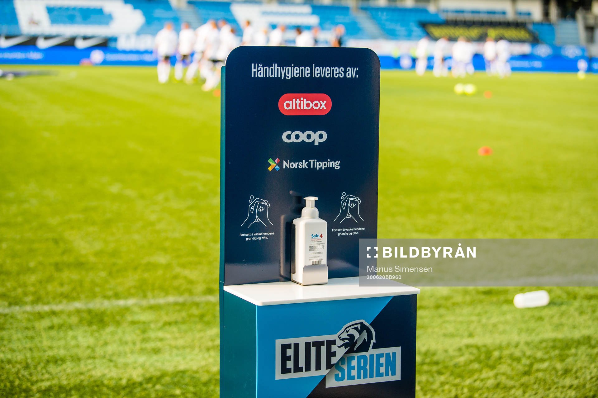 Antibac hand gel pump bottle at Aker Stadion