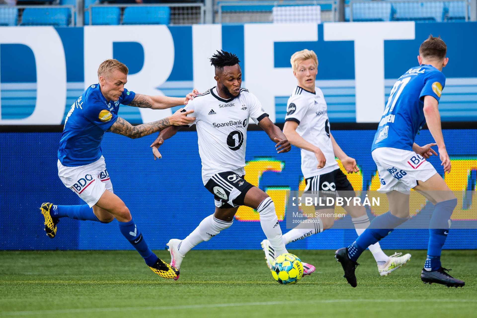 Eirik Ulland Andersen of Molde and Samuel Adeniyi Adegbenro
