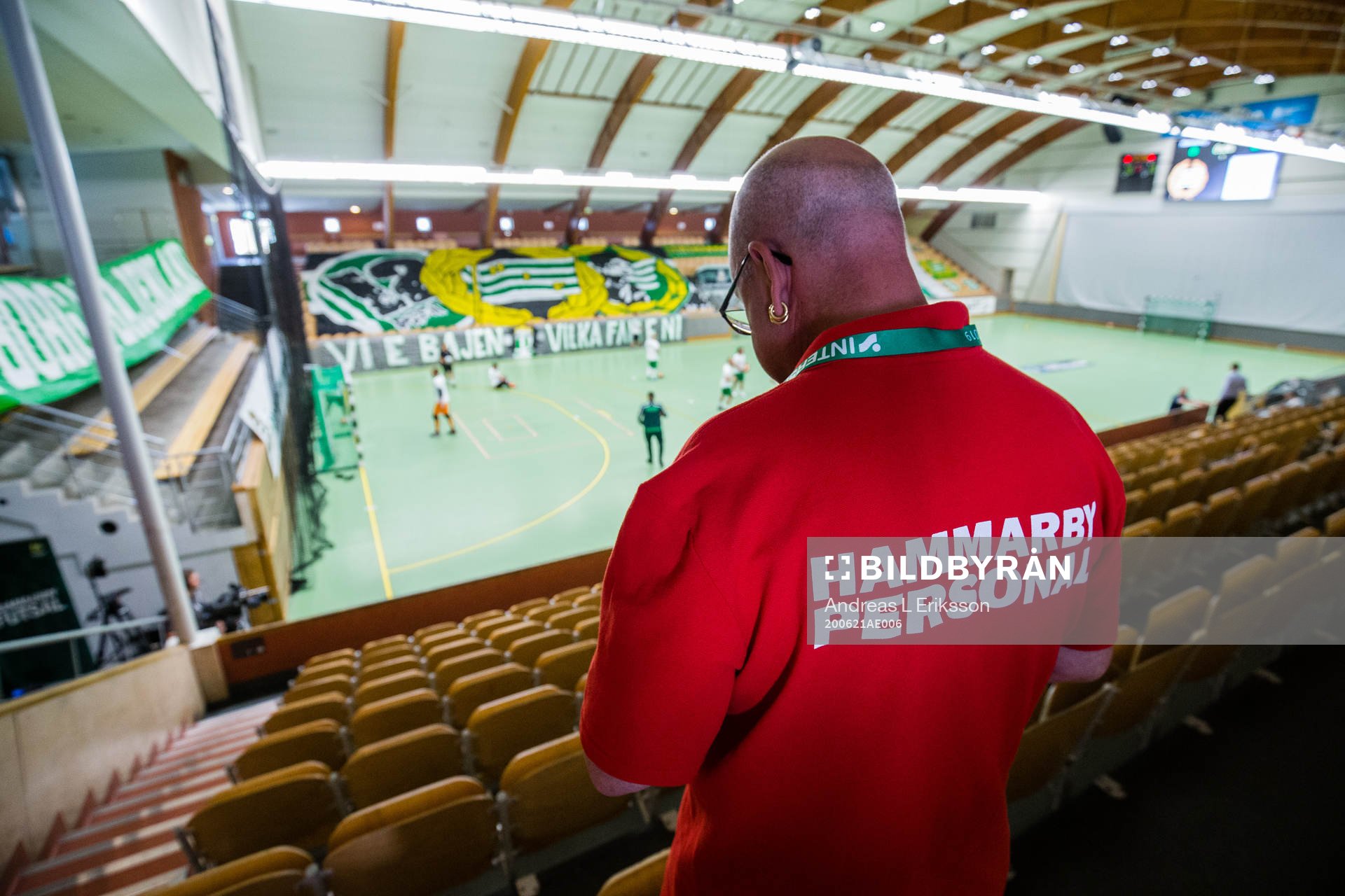 Personal från Hammarby Fotboll innan futsalmatchen i