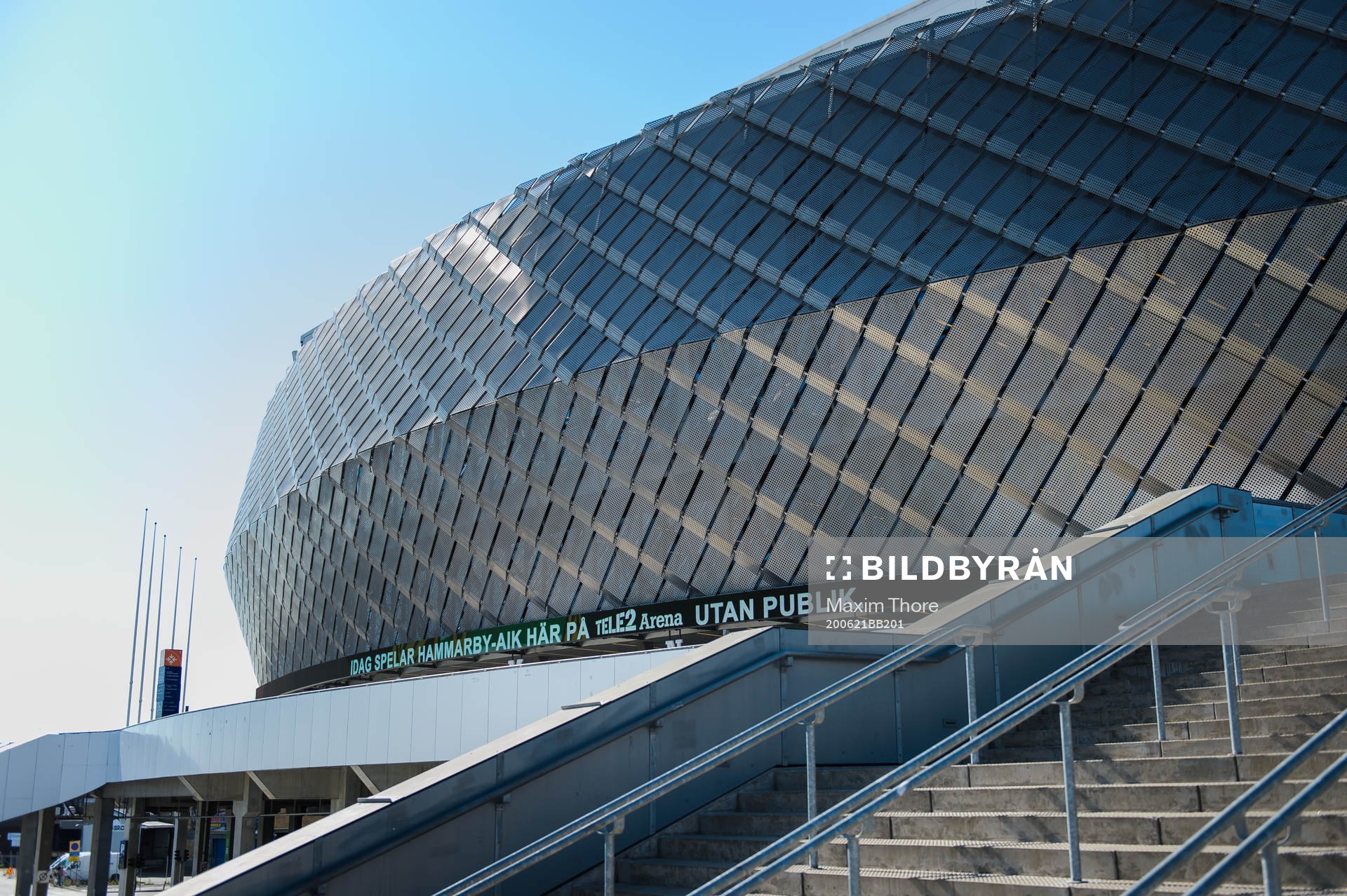 Exteriör av Tele2 Arena