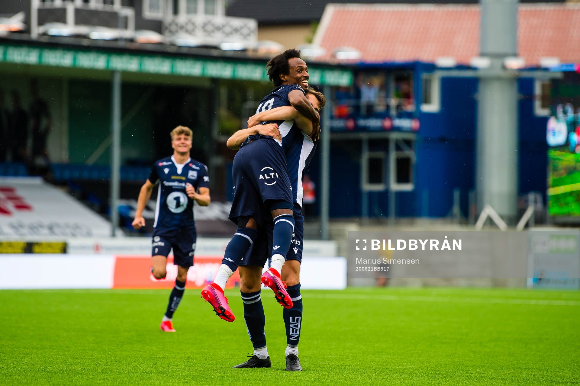 Amin Soleiman Askar of Kristiansund celebrates