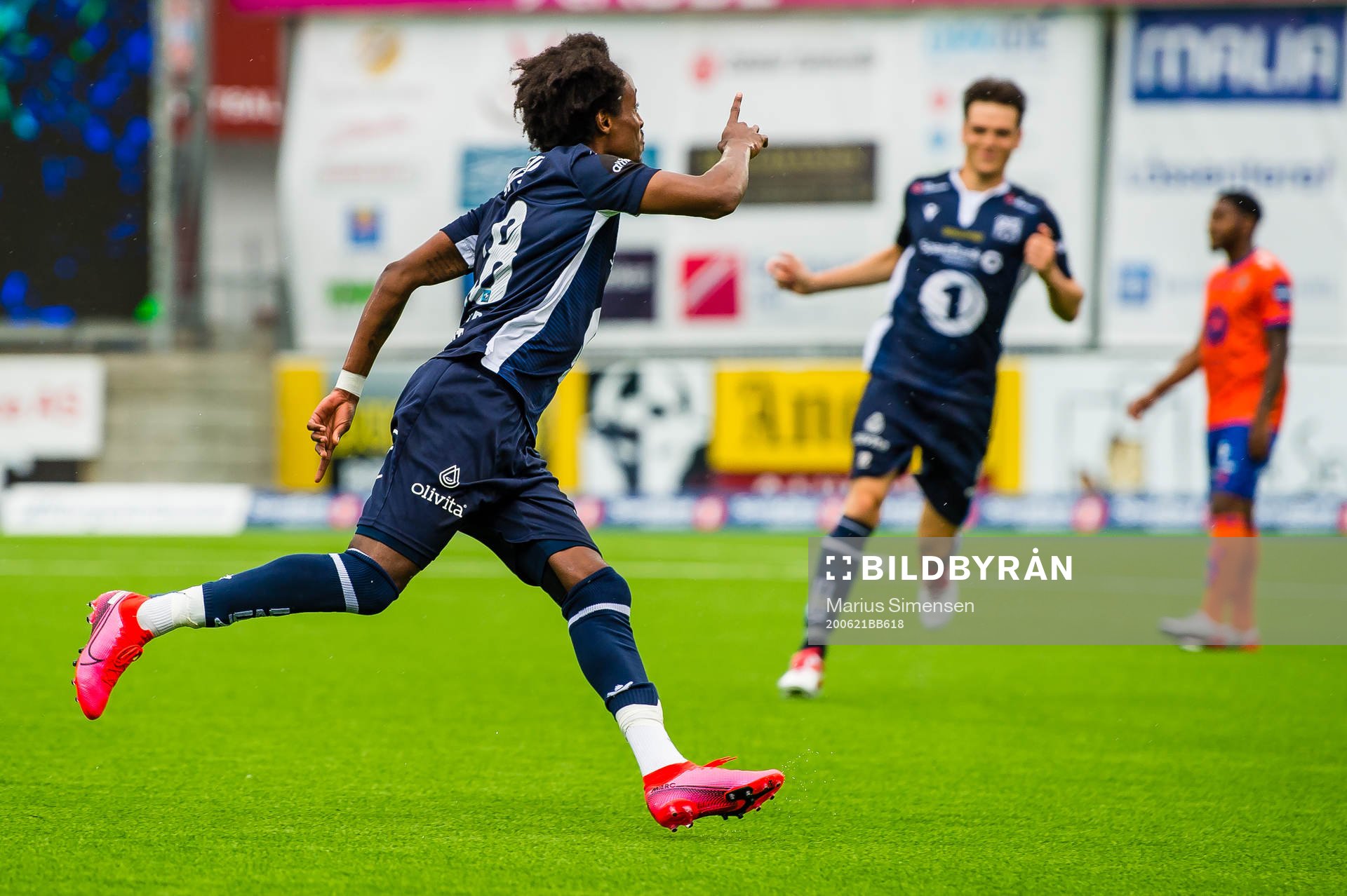 Amin Soleiman Askar of Kristiansund celebrates