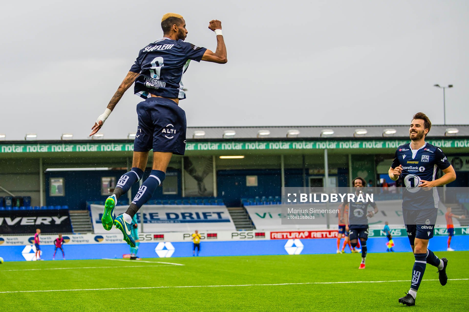Amahl William D'Vaz Pellegrino of Kristiansund celebrates