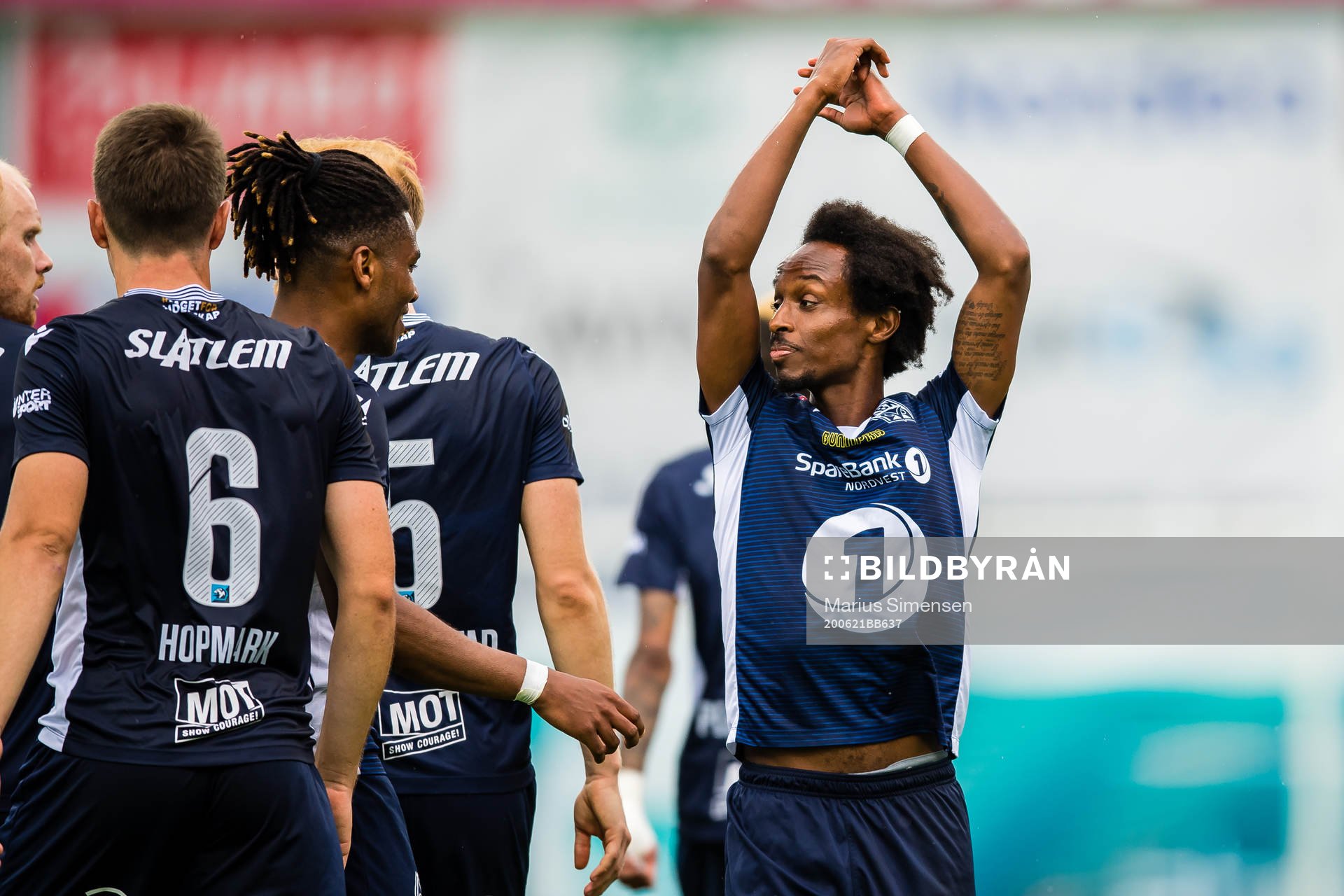 Amin Soleiman Askar of Kristiansund celebrates