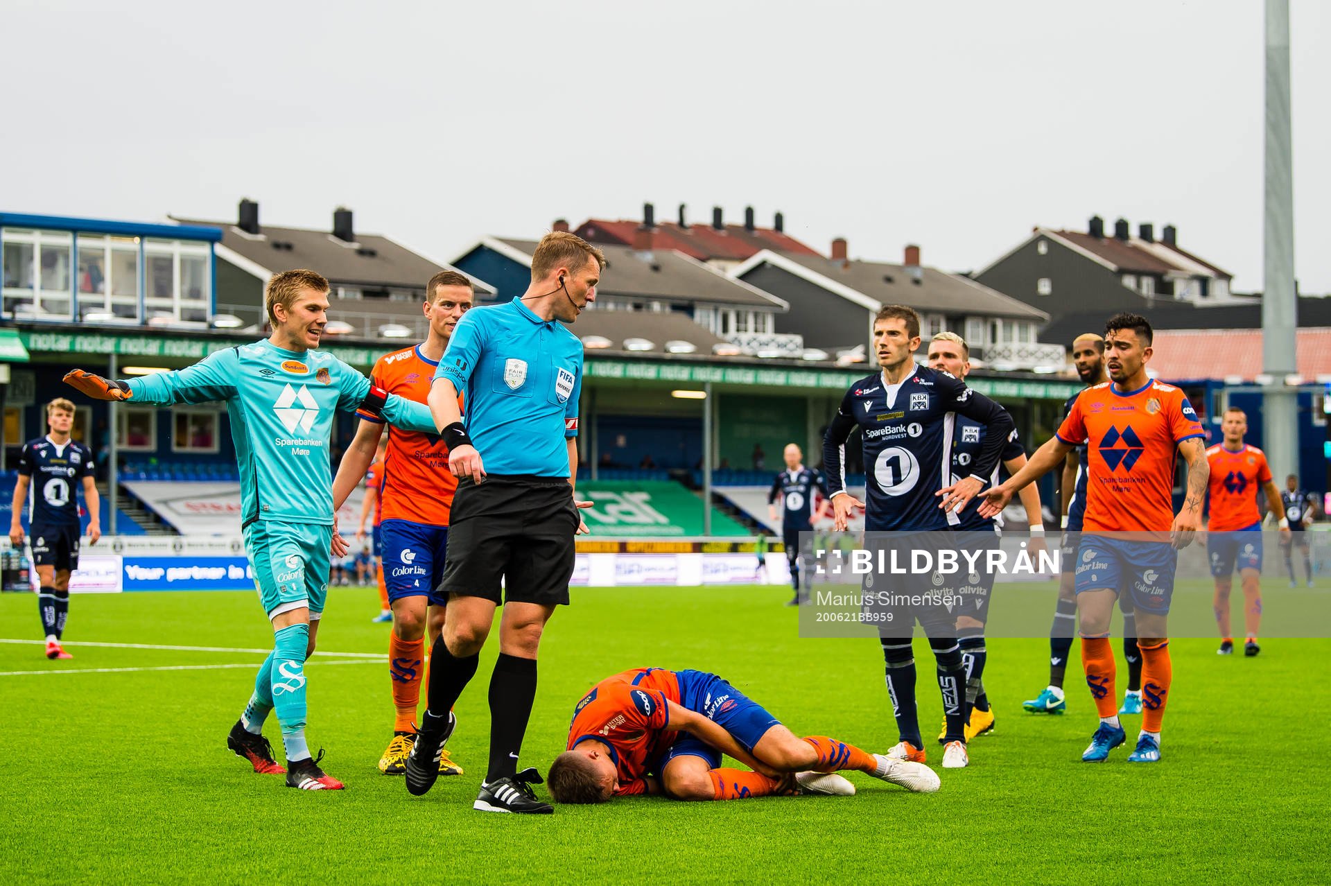 Daniel Leo Gretarsson Schmidt of Aalesund in pain